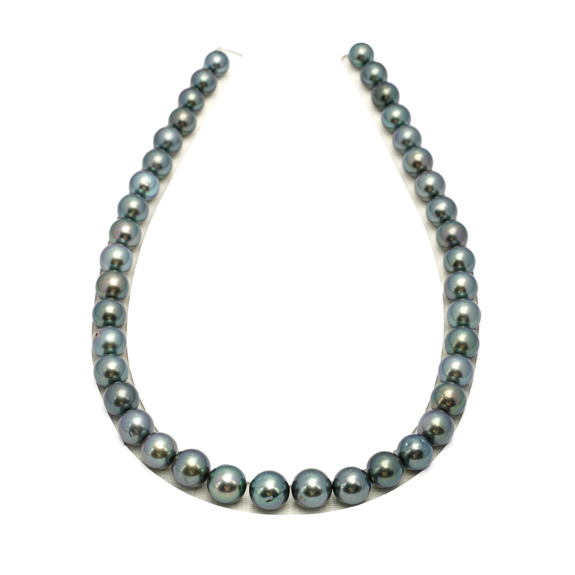 40pcs Blue Green 9-12mm - RSR AA Quality Tahitian Pearl Necklace NL1661 OR12