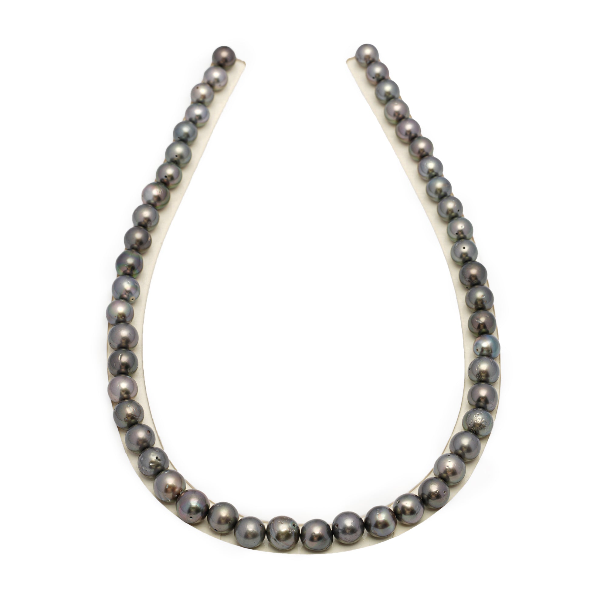 49pcs Olive Green 8-10mm - SR/NR AA/A Quality Tahitian Pearl Drilled Necklace NL1584 CMP4
