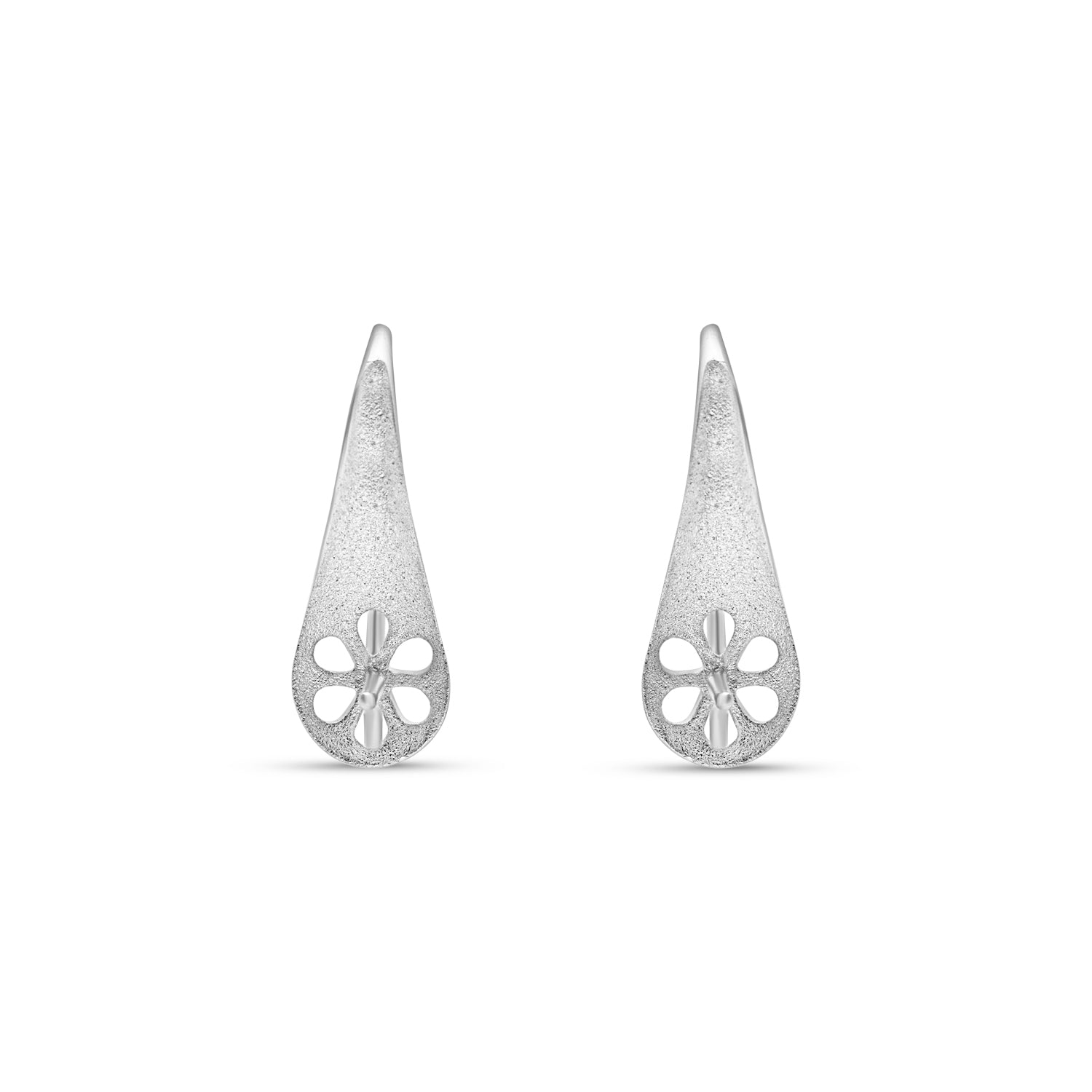 Stud Earring Bails 925 Silver for Pearl SC445