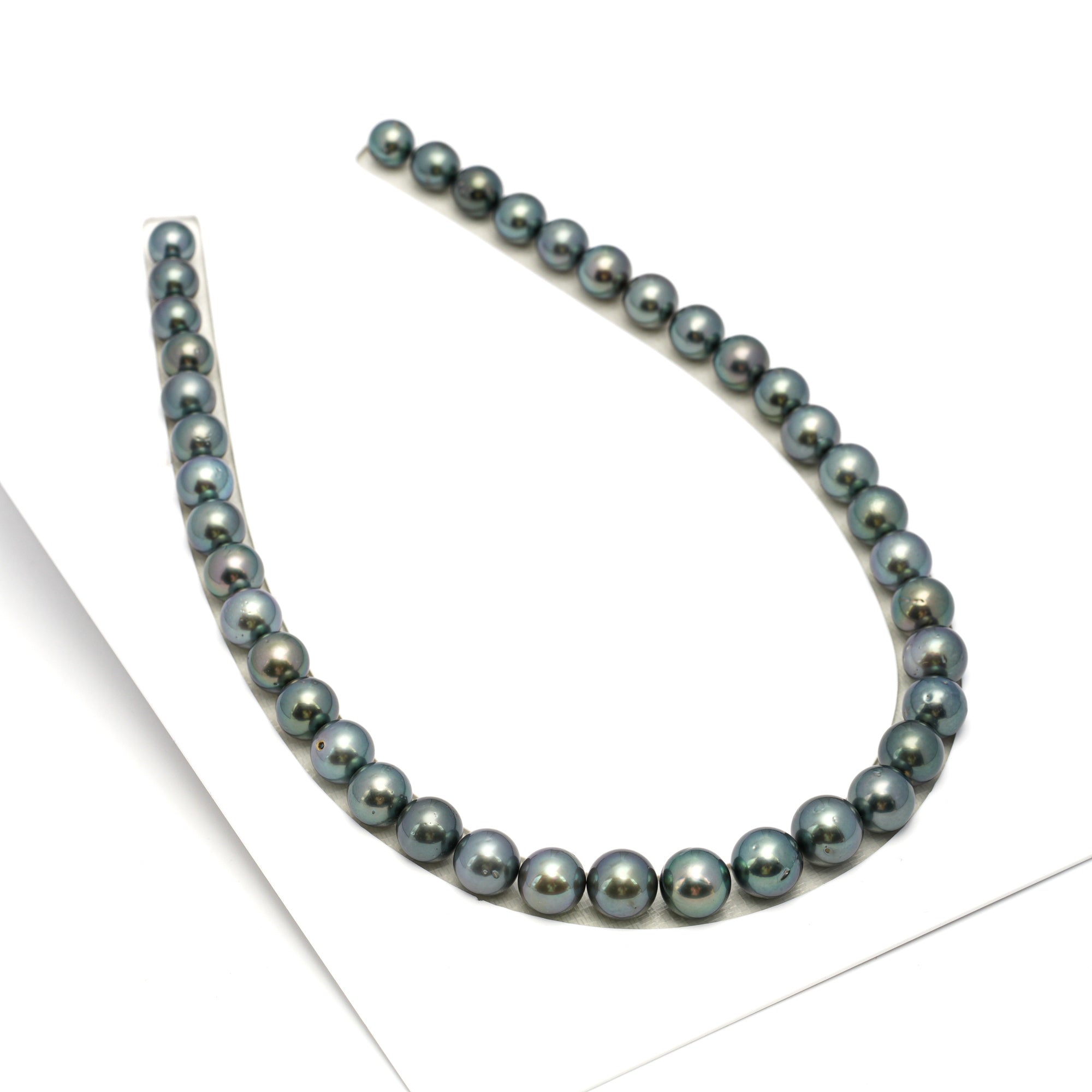 40pcs Blue Green 9-12mm - RSR AA Quality Tahitian Pearl Necklace NL1661 OR12