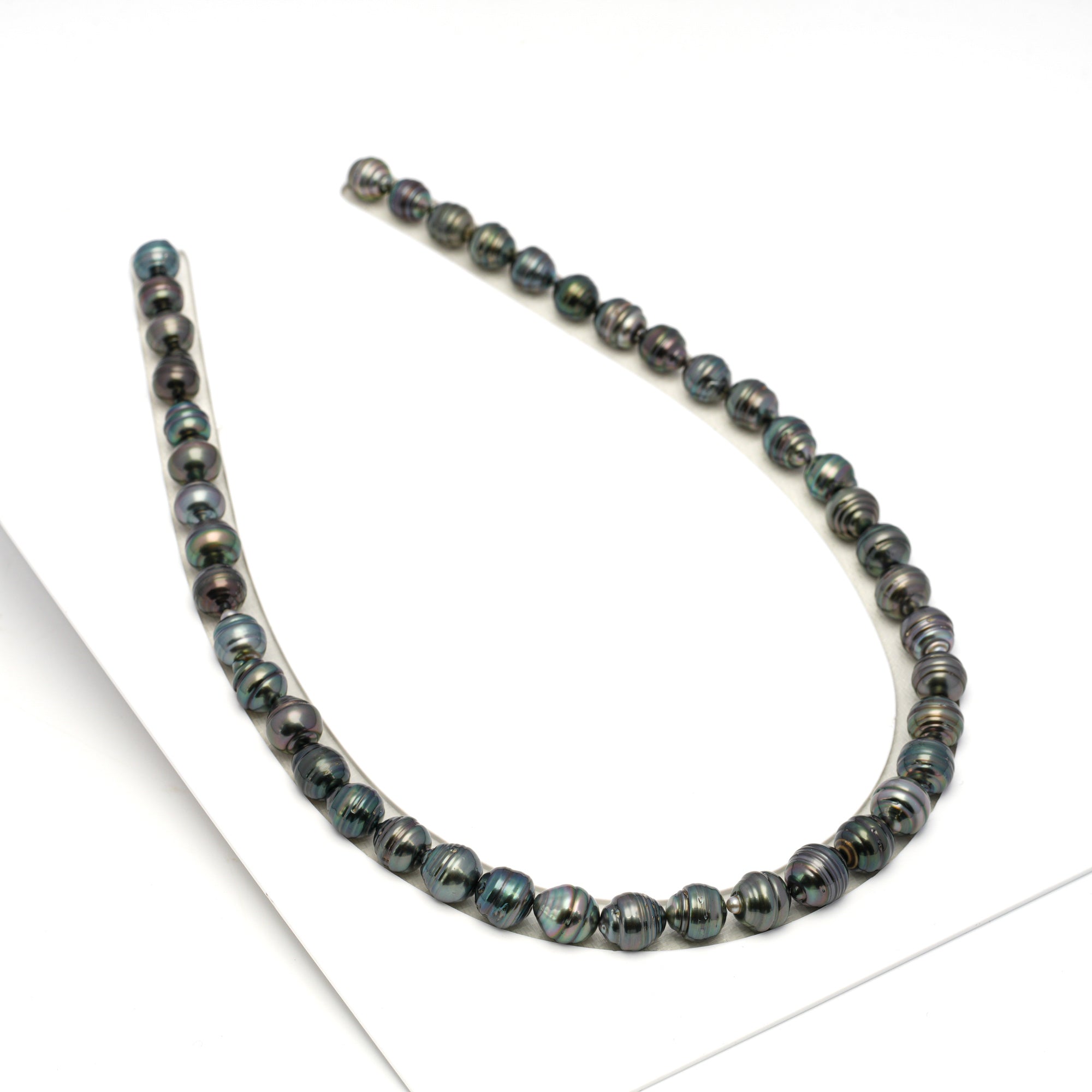 43pcs Dark 8-10mm - CL AAA/AA Quality Tahitian Pearl Necklace NL1674 HL4