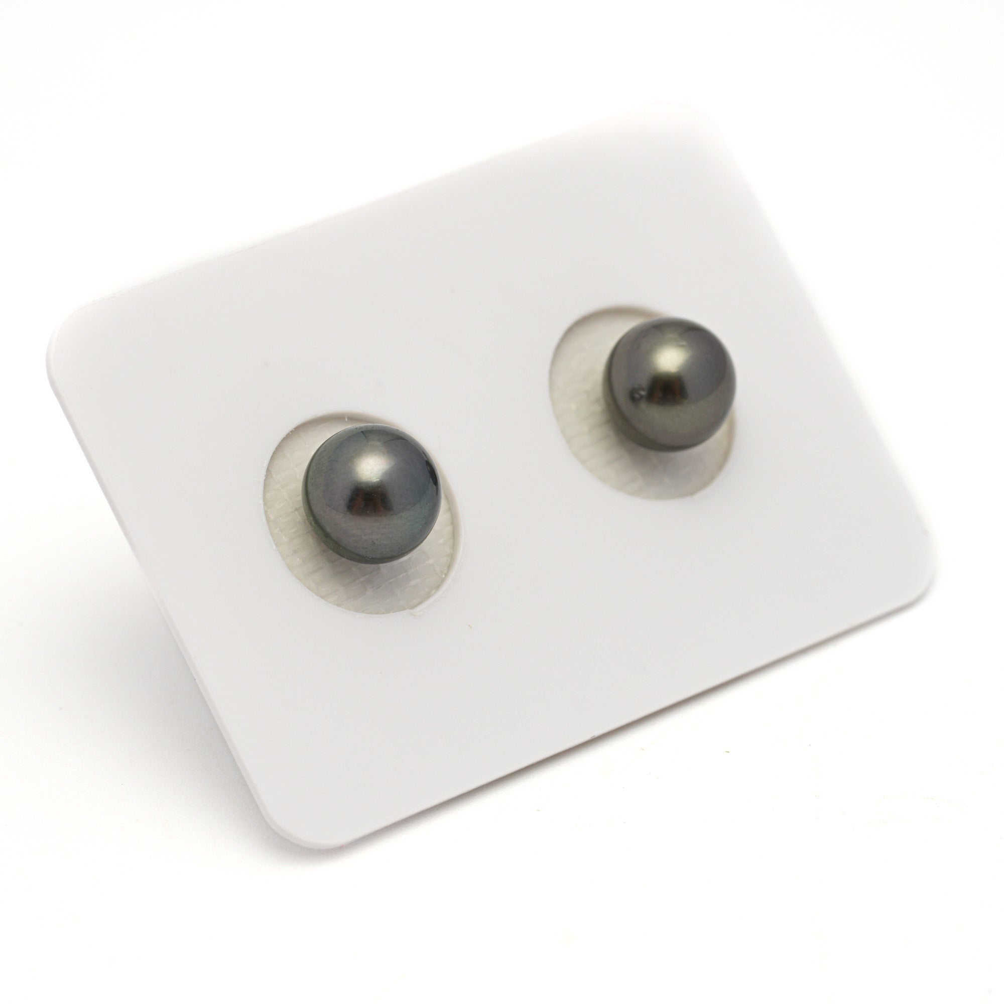 2pcs Green 7.8mm - RSR AAA/AA Quality Tahitian Pearl Pair ER1794 NG19