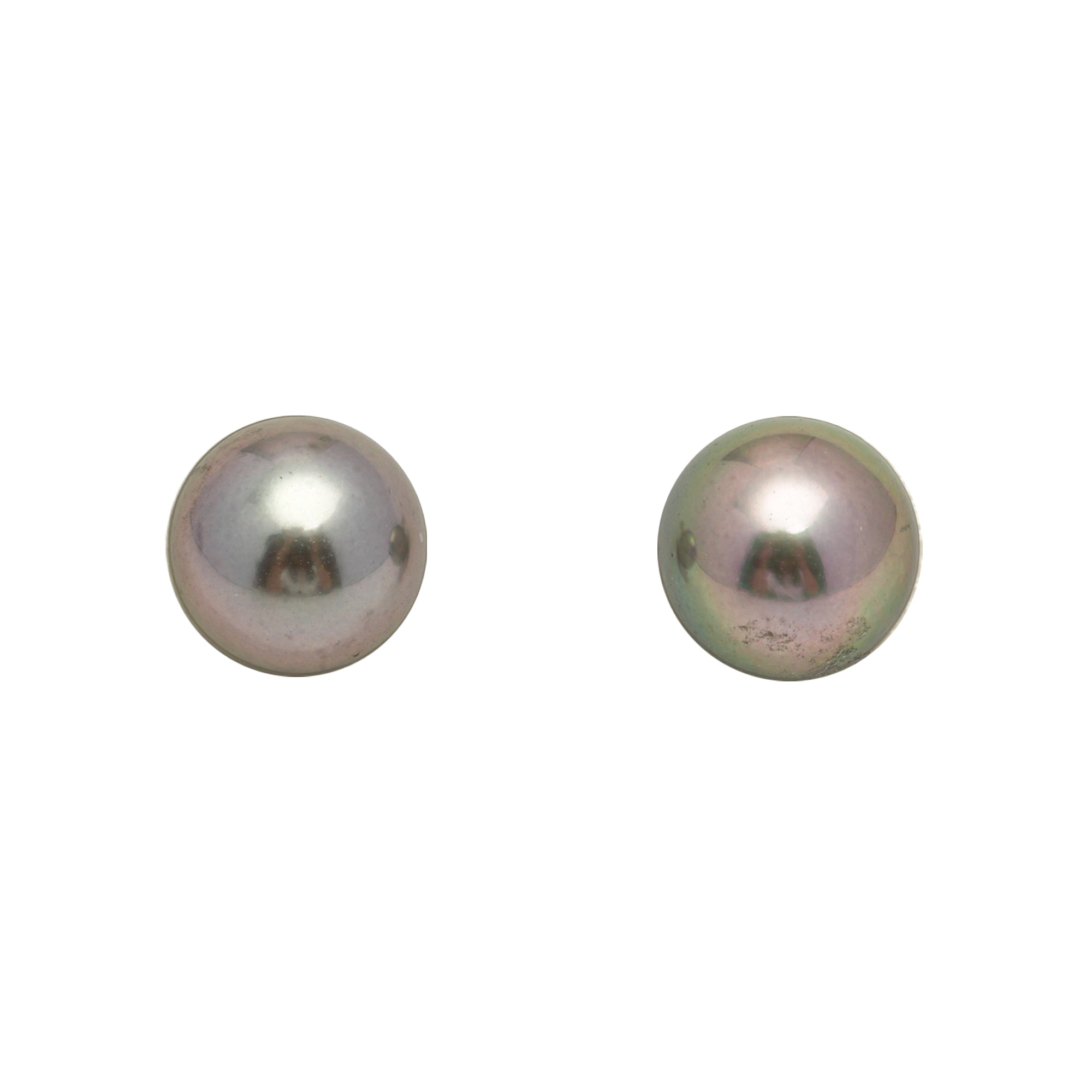 2pcs "High Luster" Green Cherry 8.4-8.5mm - RSR AAA/AA Quality Tahitian Pearl Pair ER1853 OR6