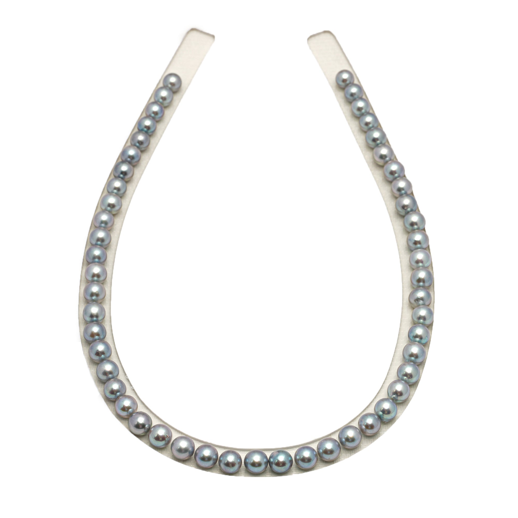 51pcs "High Luster" Silver Mix 7mm - SR/NR AA Quality AKOYA Pearl Necklace AKNL1744