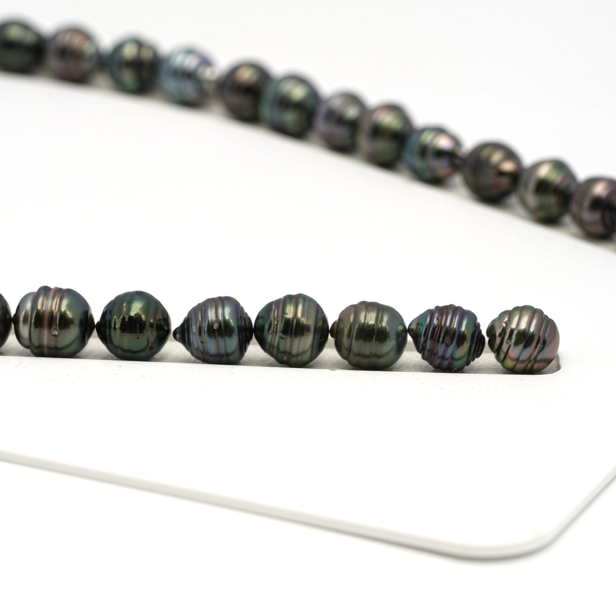 43pcs Dark 8-10mm - CL AAA/AA Quality Tahitian Pearl Necklace NL1674 HL4