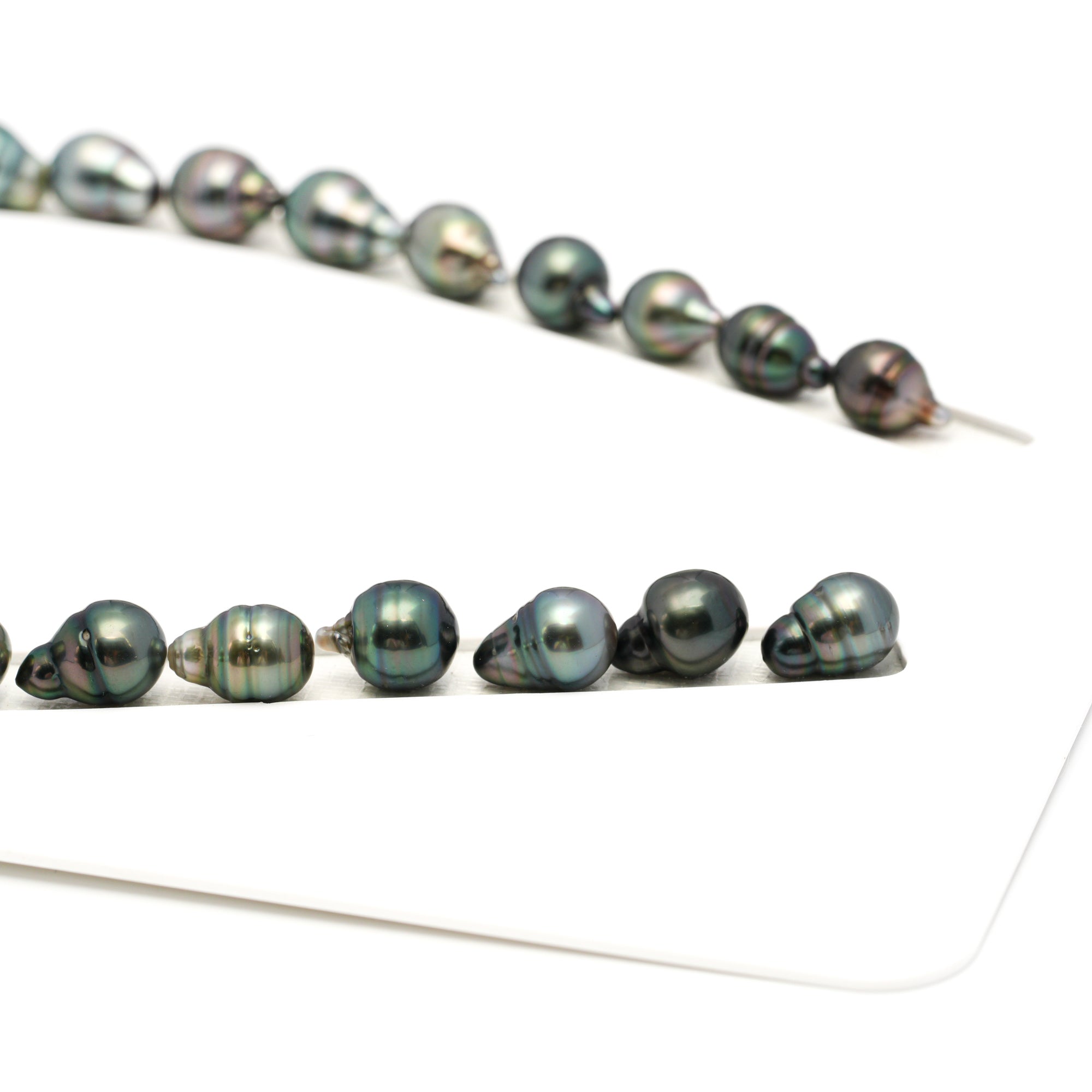 31pcs Green Mix 8-11mm - CL/SB AAA/AA Quality Tahitian Pearl Necklace NL1706 TH5