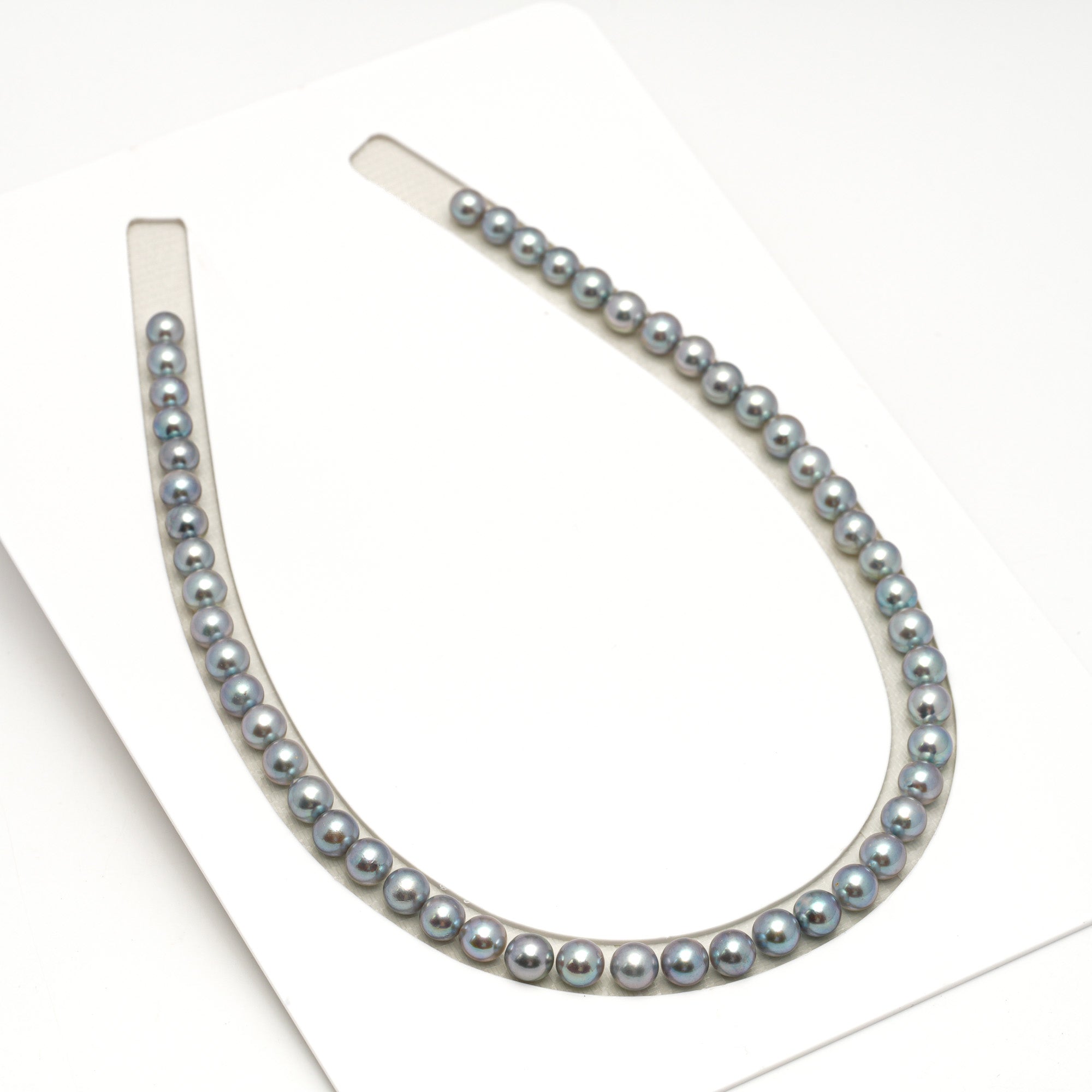 51pcs "High Luster" Silver Mix 7mm - SR/NR AA Quality AKOYA Pearl Necklace AKNL1744