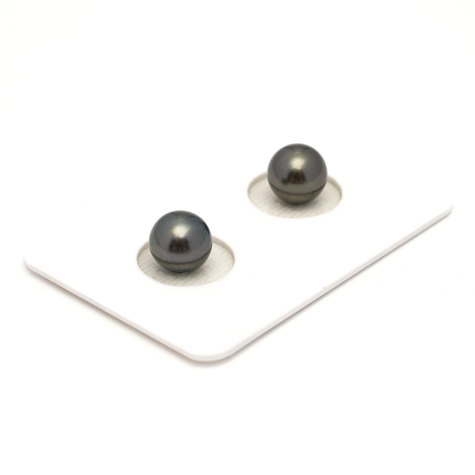 2pcs Green 7.8mm - RSR AAA/AA Quality Tahitian Pearl Pair ER1794 NG19
