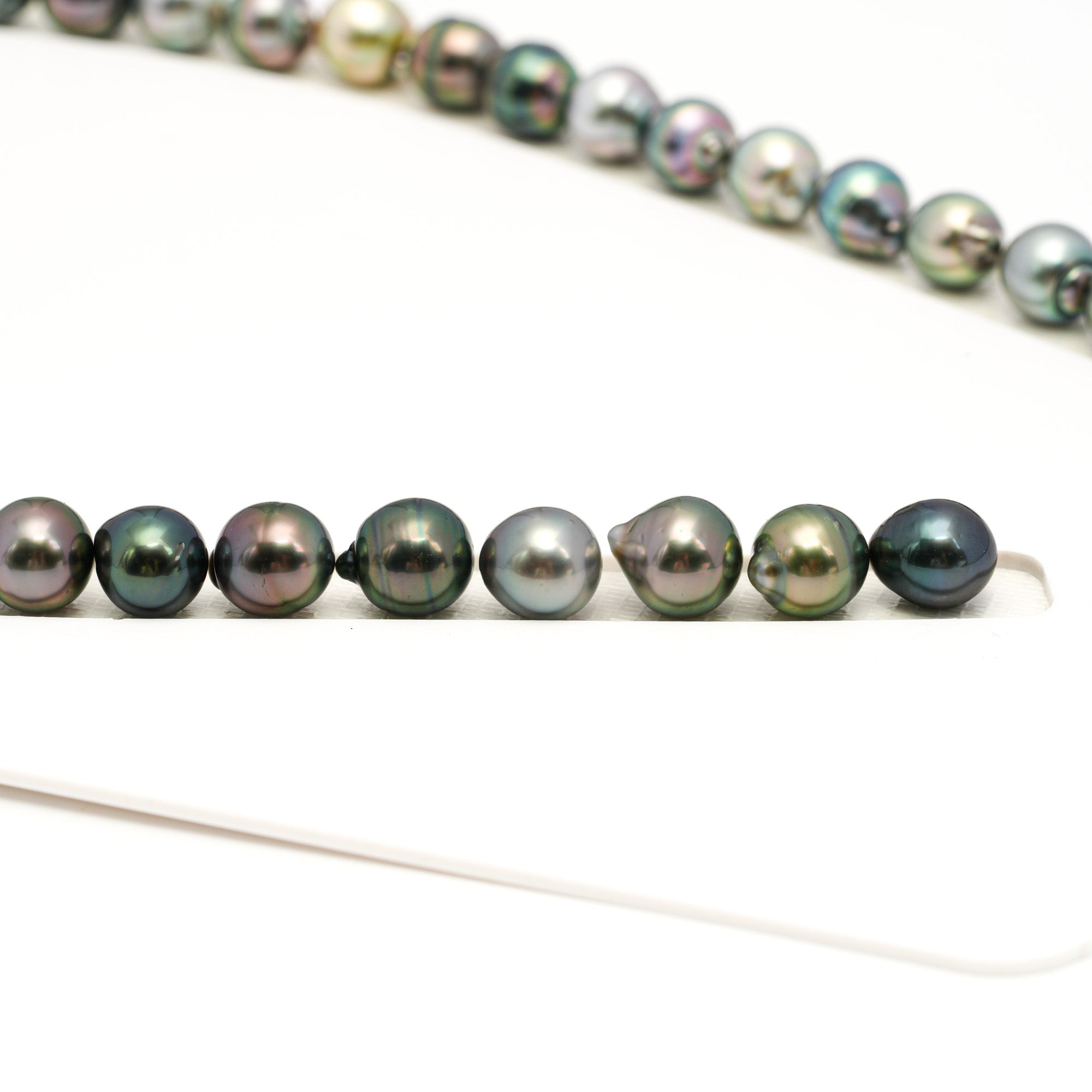 42pcs "High Luster" Multicolor 8-11mm - CL/SB AAA/AA Quality Tahitian Pearl Necklace NL1708 TH5