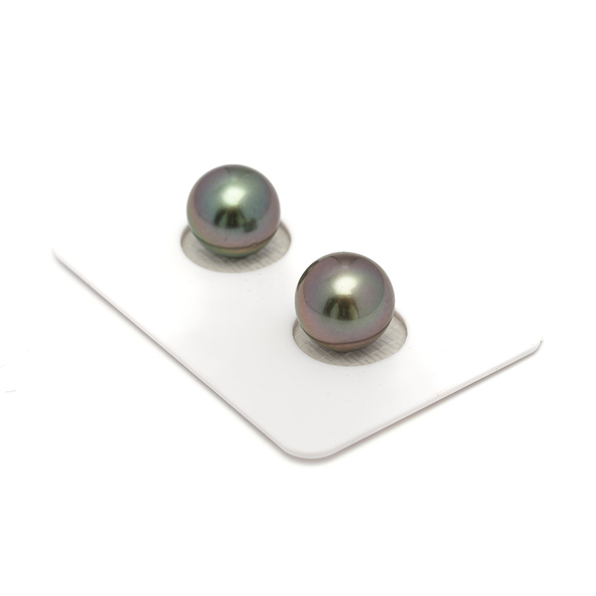2pcs Multicolor 10.4-10.7mm - SR AAA Quality Tahitian Pearl Pair ER1676 OR11
