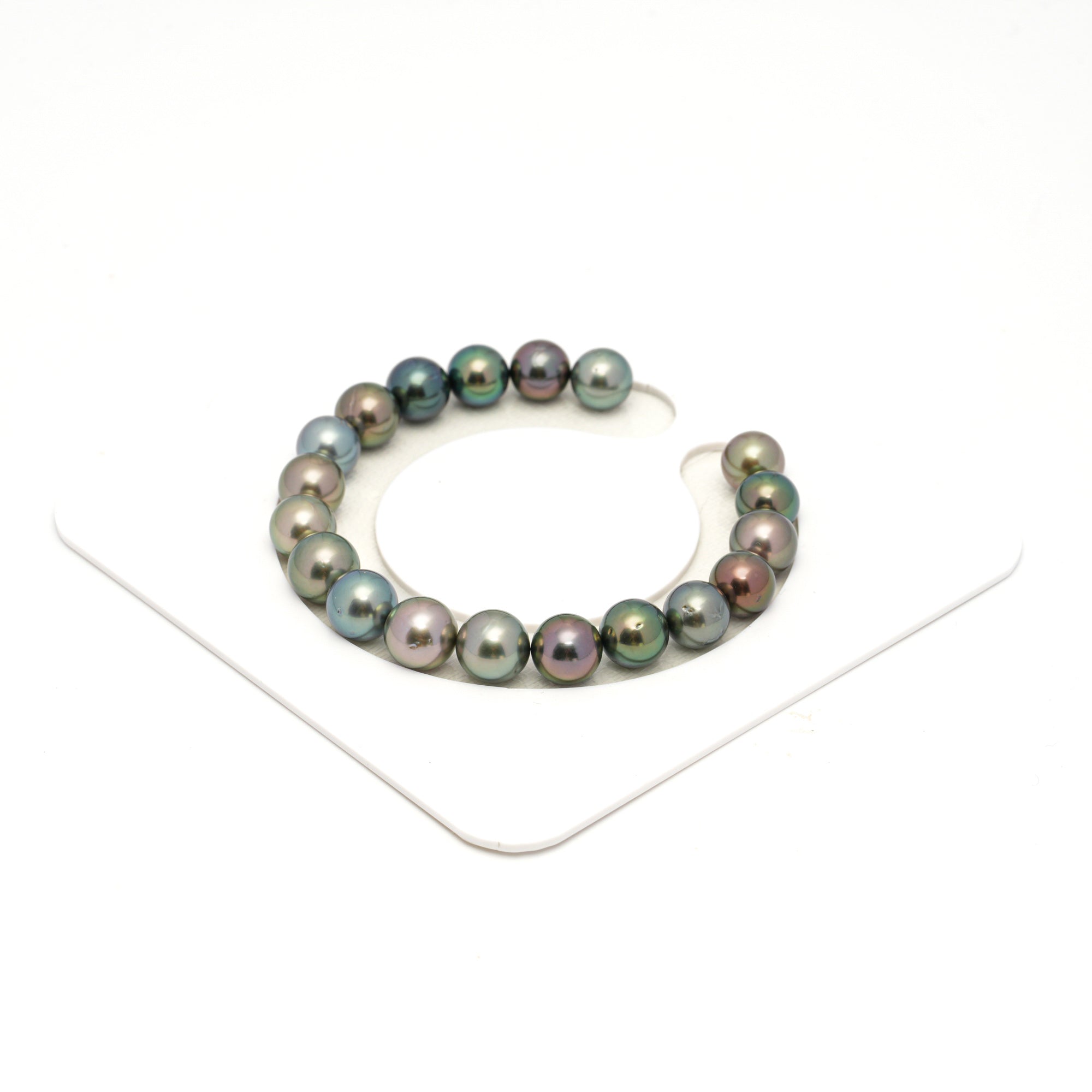 19pcs "High Luster" Multicolor 8-9mm - RSR AA Quality Tahitian Pearl Bracelet BR2339 OR13