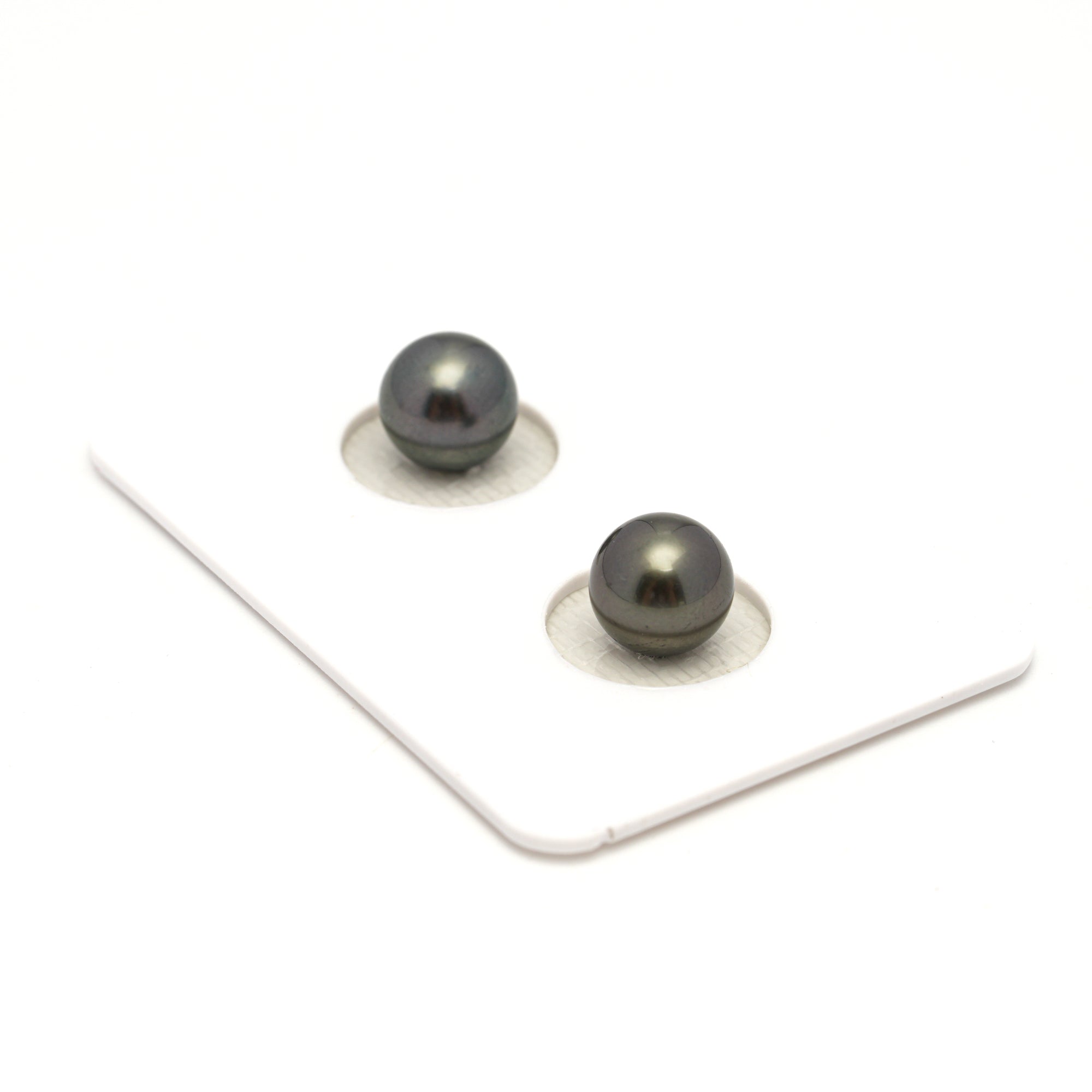 2pcs Green 7.8mm - RSR AAA/AA Quality Tahitian Pearl Pair ER1794 NG19