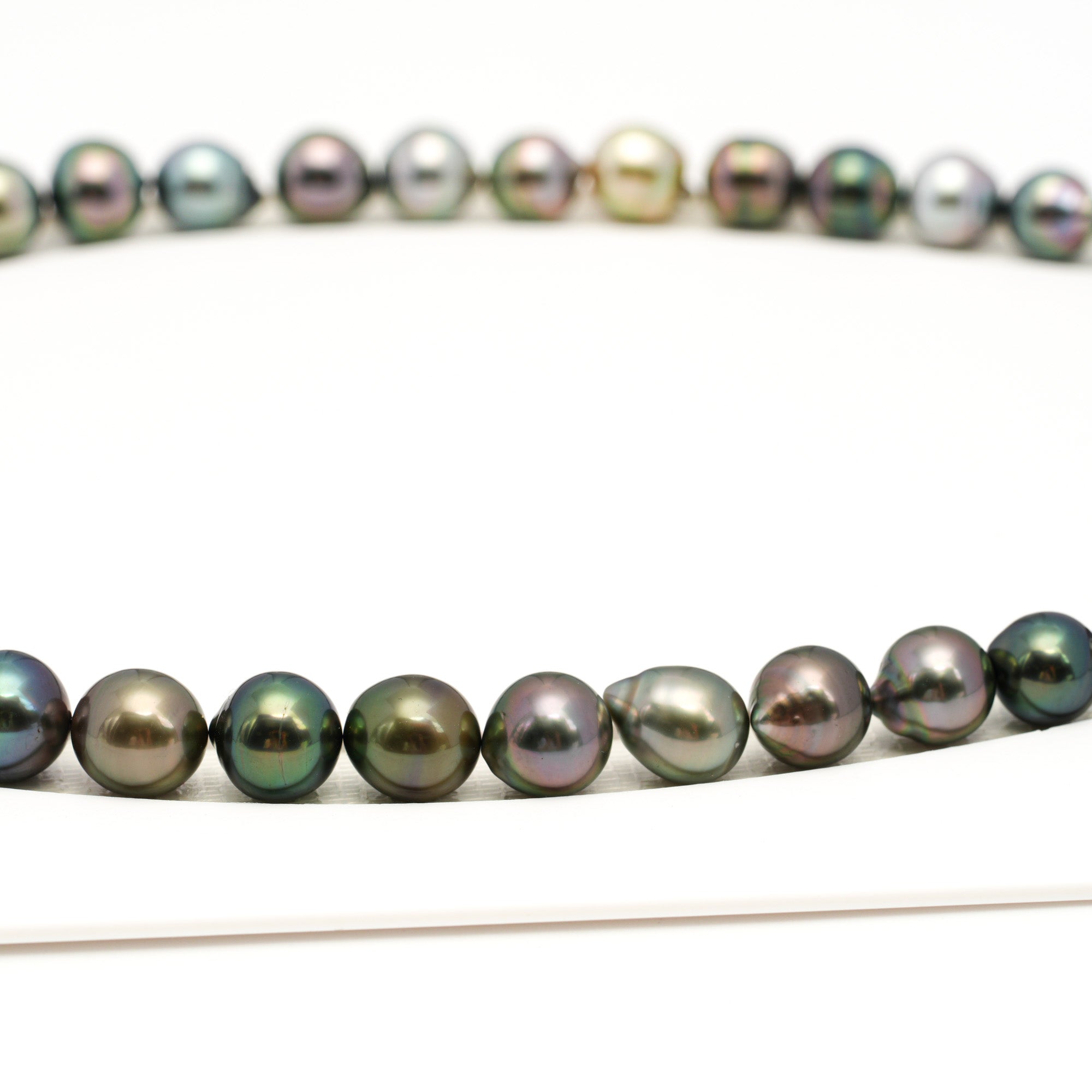 42pcs "High Luster" Multicolor 8-11mm - CL/SB AAA/AA Quality Tahitian Pearl Necklace NL1708 TH5