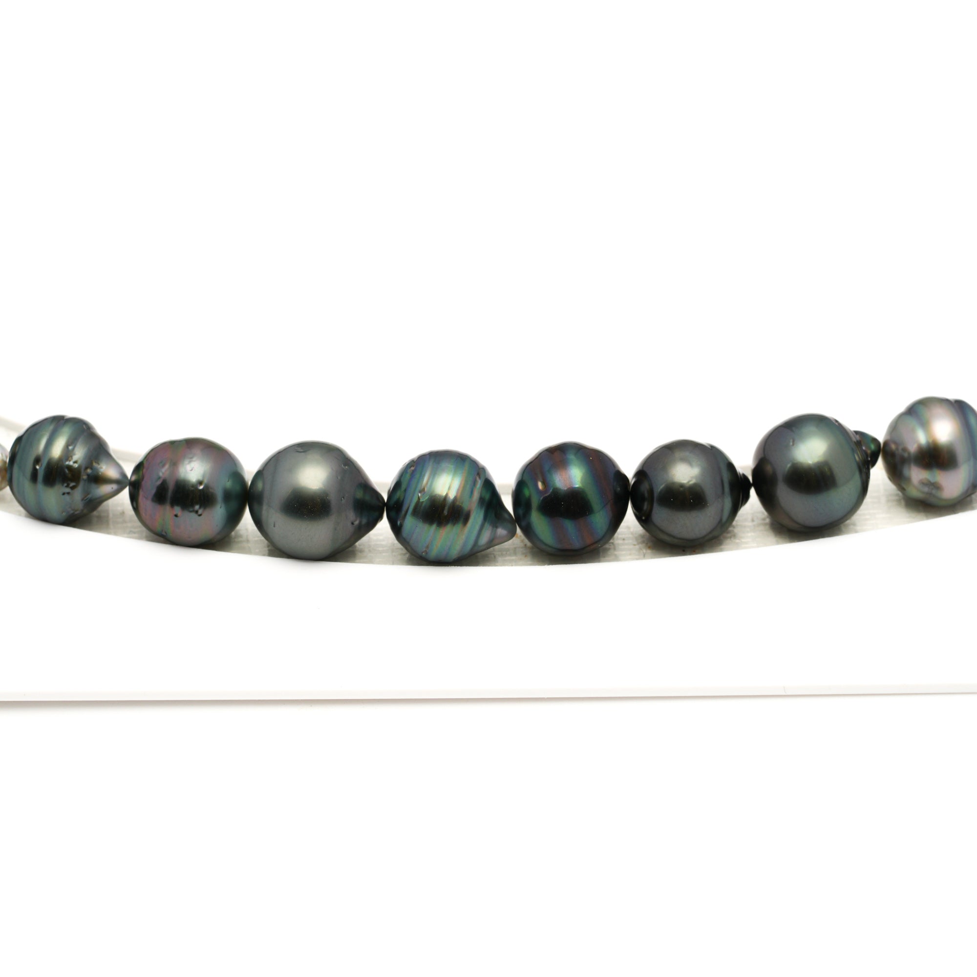 33pcs Green Mix 8-11mm - CL/SB AAA/AA Quality Tahitian Pearl Necklace NL1757 LP1