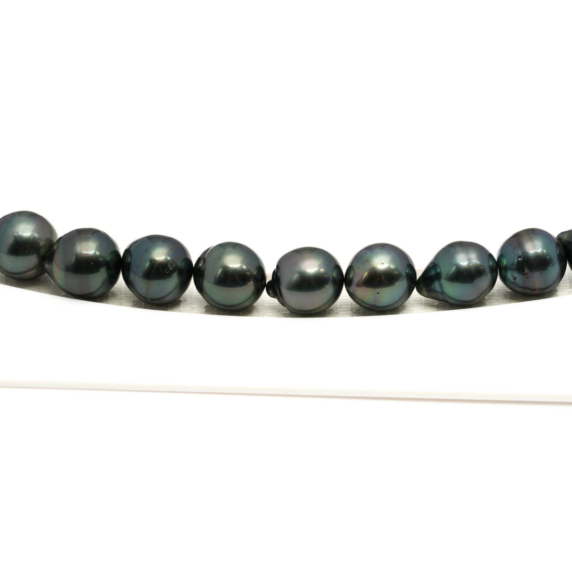 41pcs Dark Green Mix 9-11mm - CL/SB AAA/AA Quality Tahitian Pearl Necklace NL1763 LP1