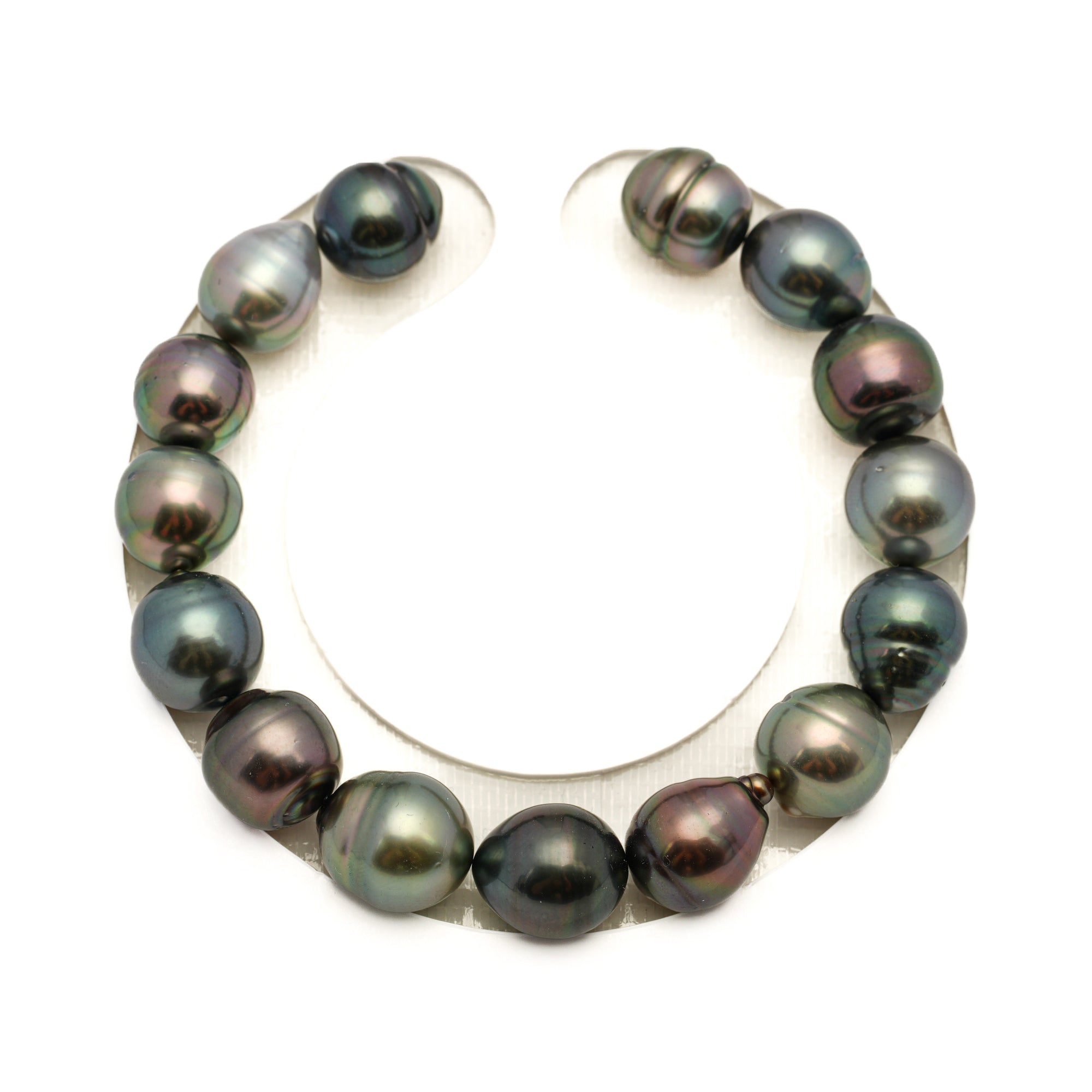 15pcs "High Luster" Multicolor 10-11mm - SB AAA Quality Tahitian Pearl Bracelet BR2489 LP2