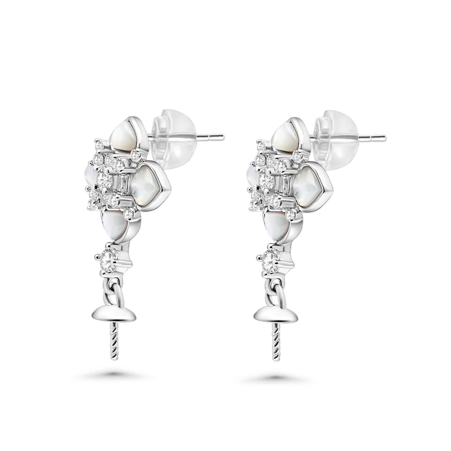 Dangle Earring Bails 925 Silver for Pearl SC314