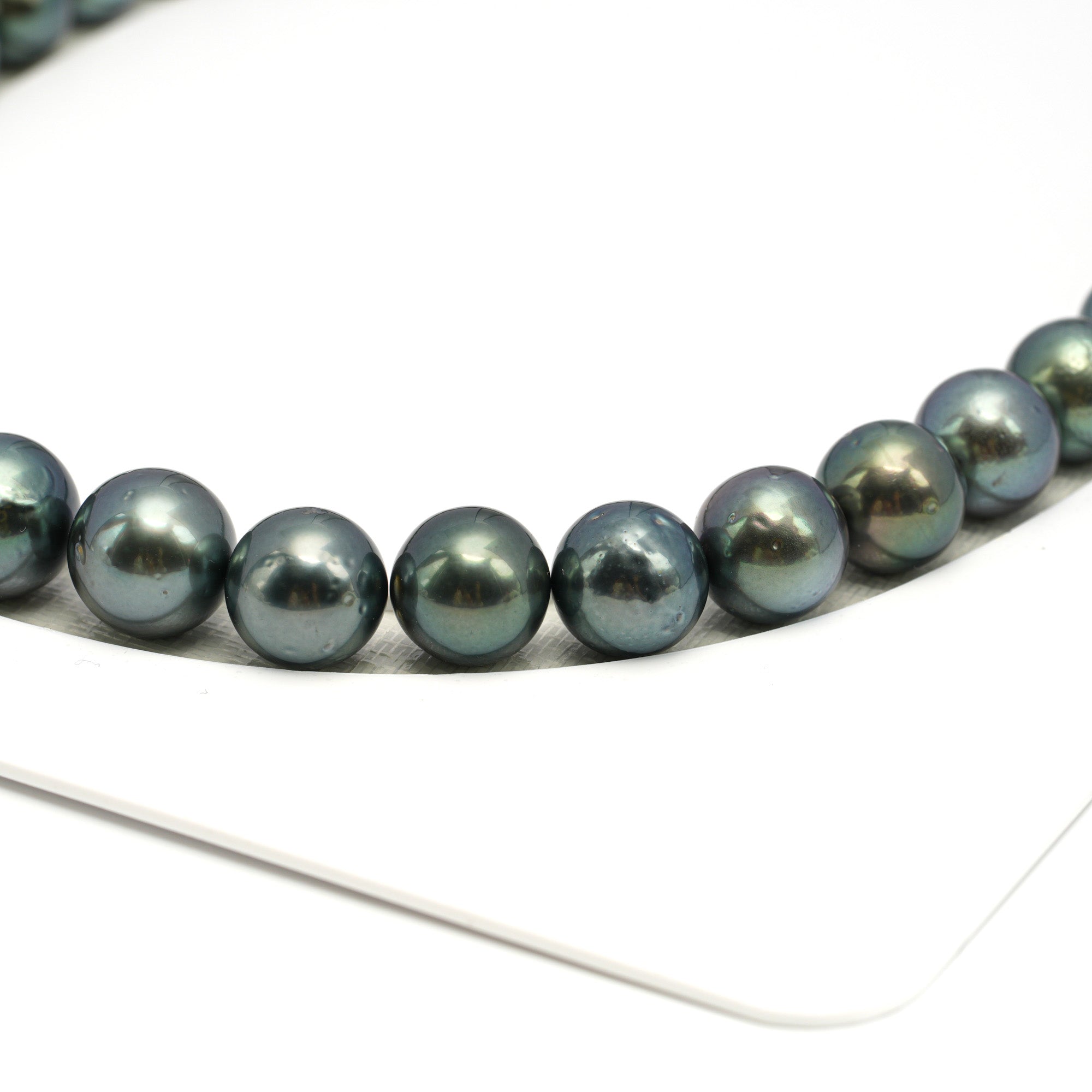 40pcs Blue Green 9-12mm - RSR AA Quality Tahitian Pearl Necklace NL1661 OR12