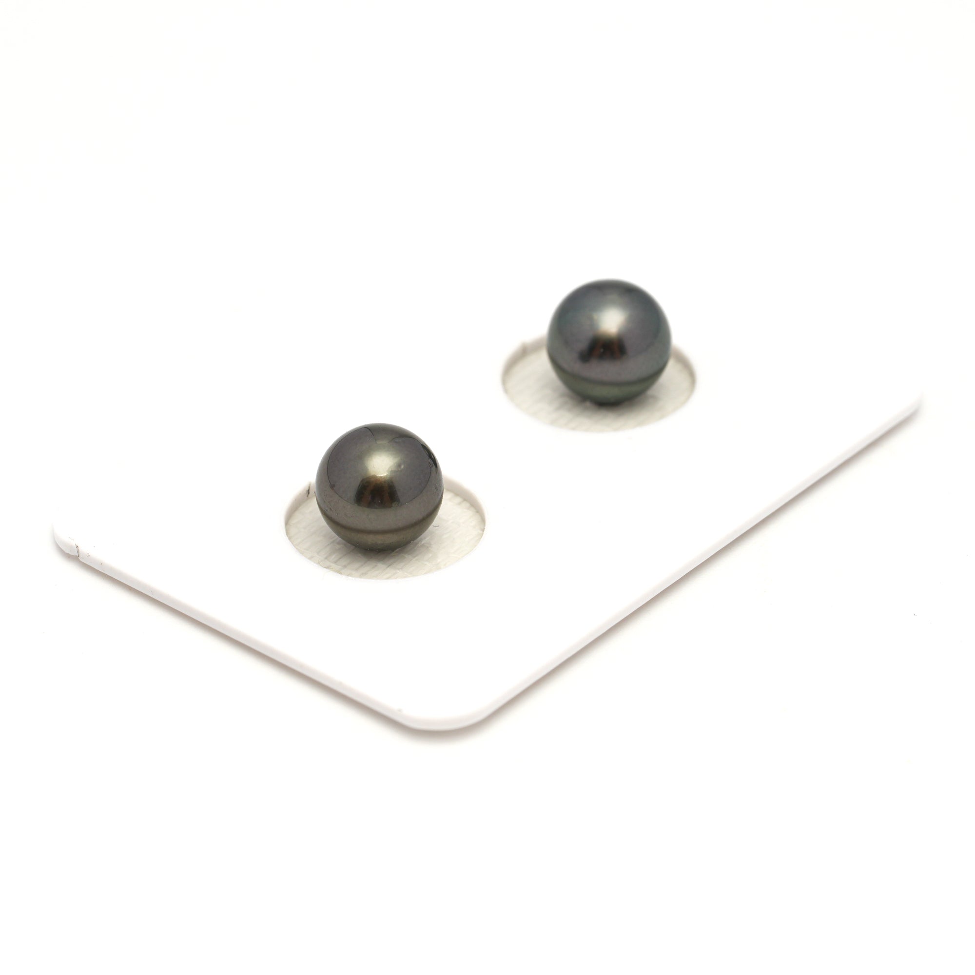 2pcs Green 7.8mm - RSR AAA/AA Quality Tahitian Pearl Pair ER1794 NG19