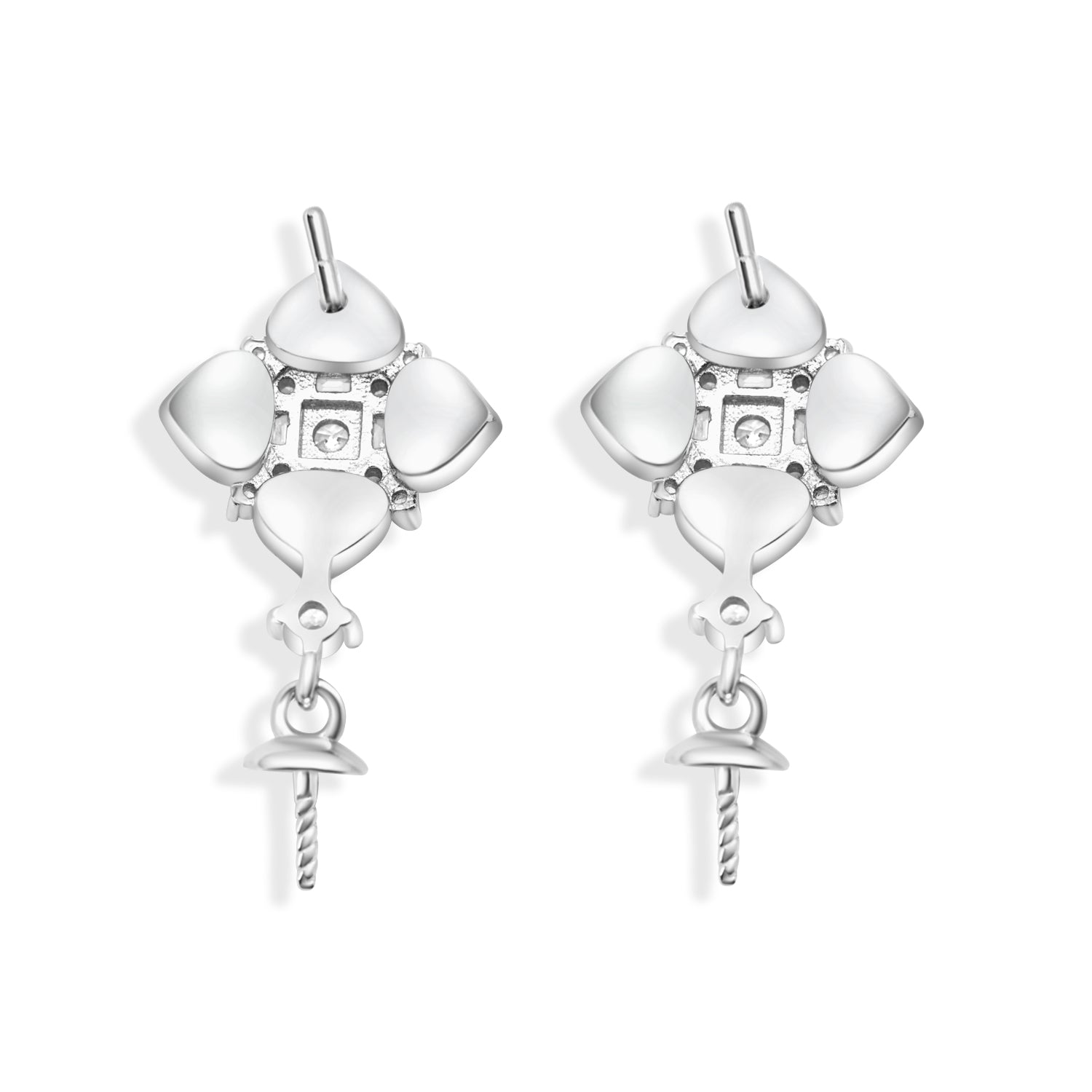 Dangle Earring Bails 925 Silver for Pearl SC314