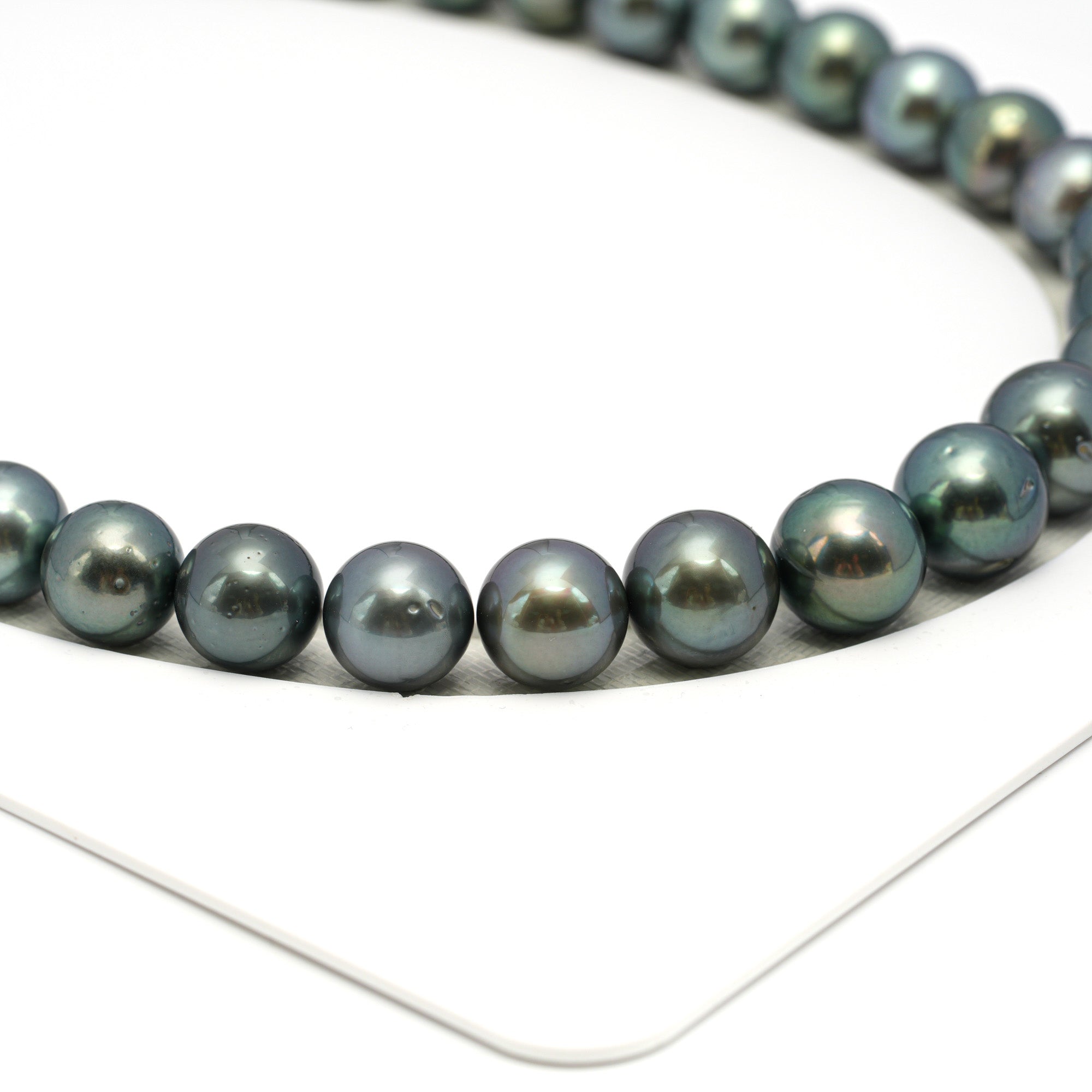 40pcs Blue Green 9-12mm - RSR AA Quality Tahitian Pearl Necklace NL1661 OR12