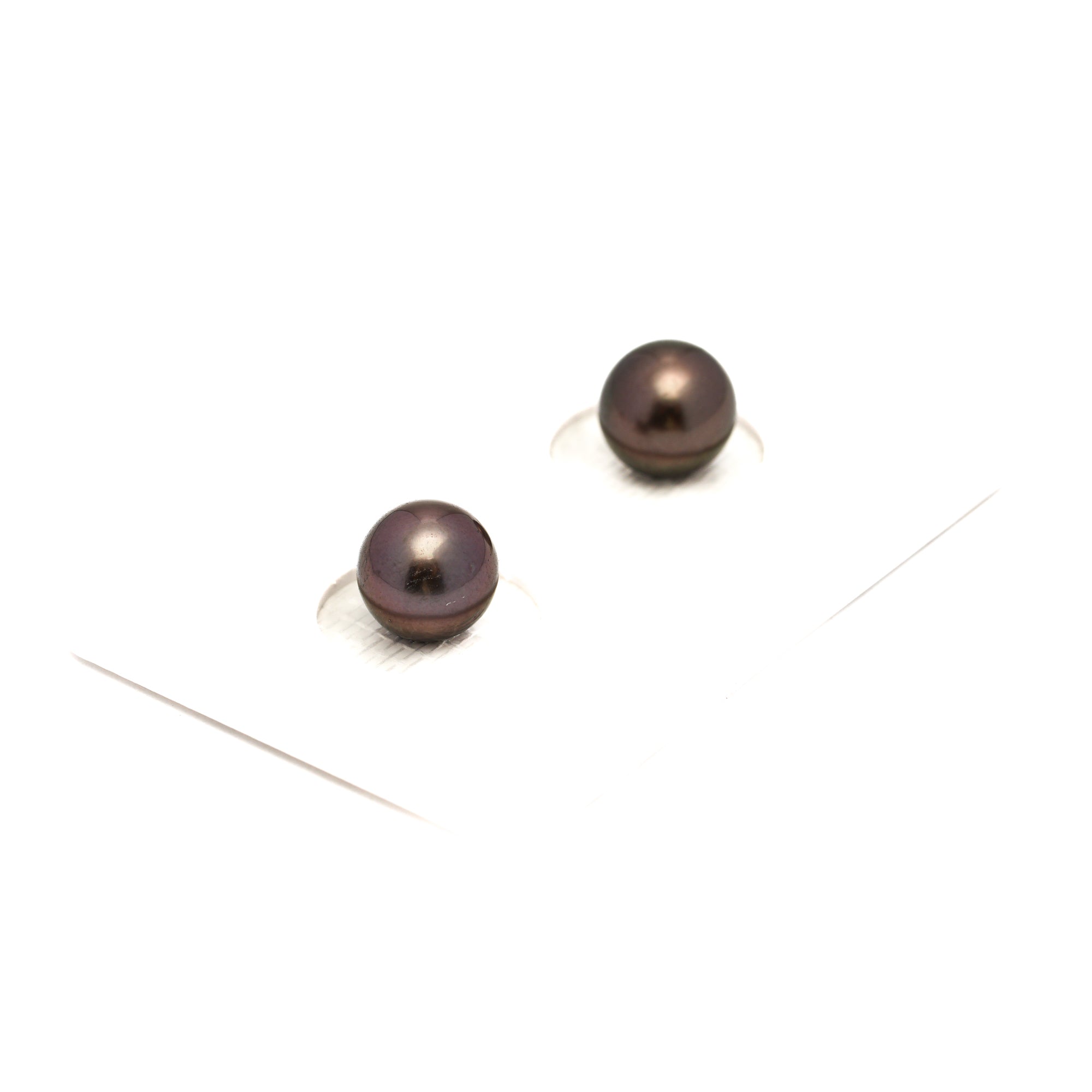 2pcs Cherry Green 7.8mm - RSR AAA/AA Quality Tahitian Pearl Pair ER1777 NG19