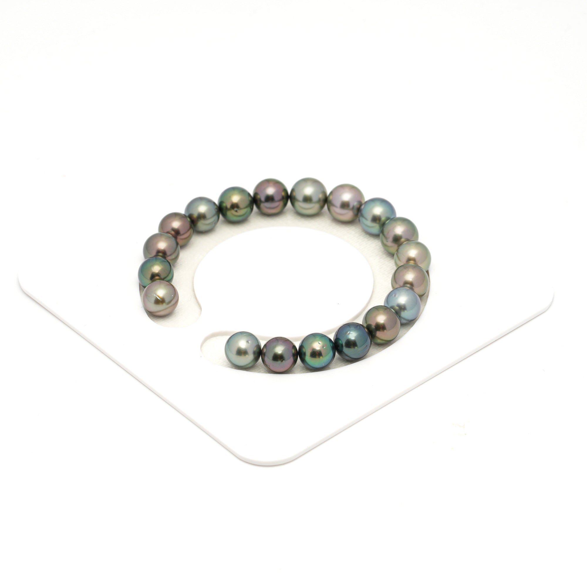 19pcs "High Luster" Multicolor 8-9mm - RSR AA Quality Tahitian Pearl Bracelet BR2339 OR13