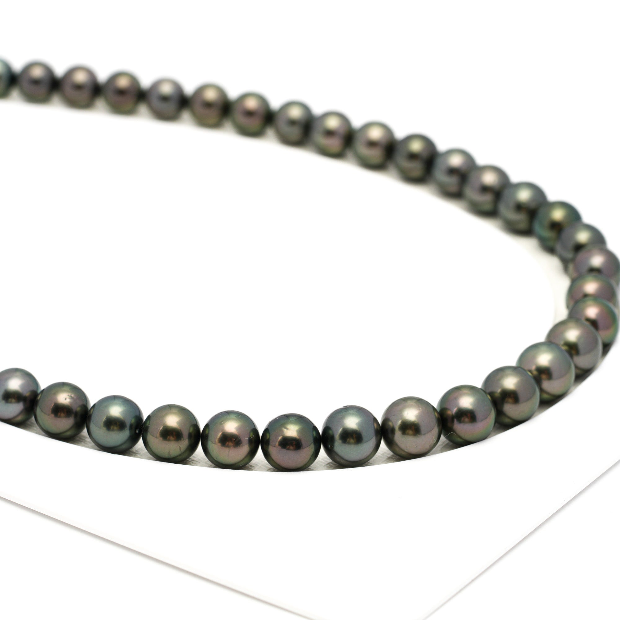 49pcs Green Mix 7-9mm - RSR AAA/AA Quality Tahitian Pearl Necklace NL1697 OR13