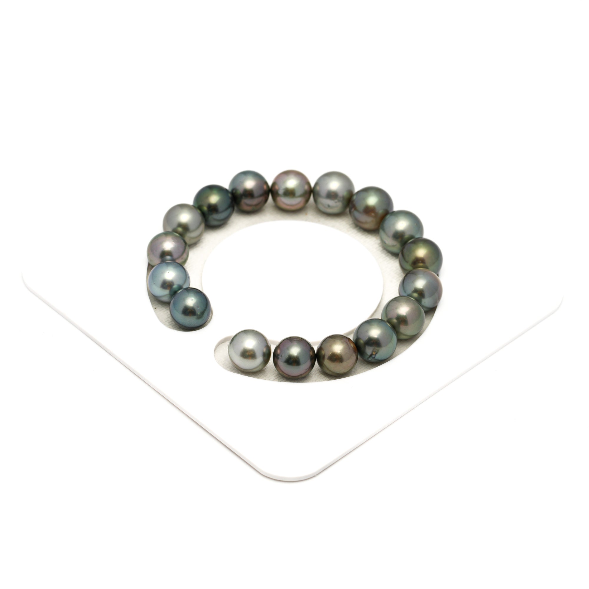17pcs "Mid Luster" Multicolor 10-11mm - SR AA/AAA Quality Tahitian Pearl Bracelet BR2428 A89