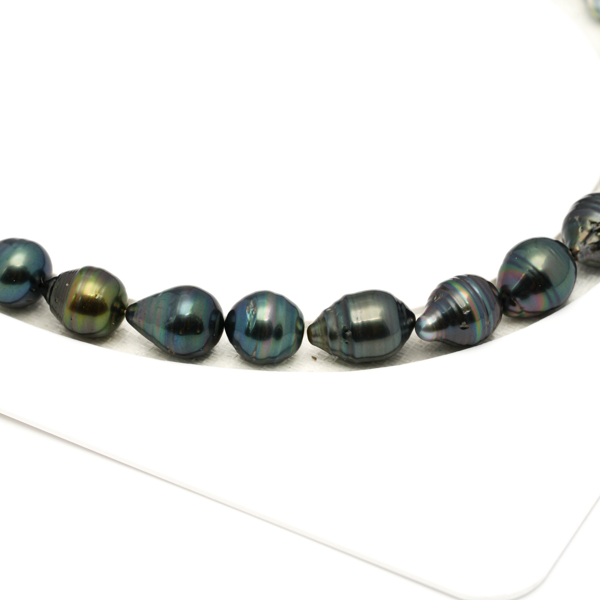 33pcs Green Mix 8-11mm - CL/SB AAA/AA Quality Tahitian Pearl Necklace NL1757 LP1