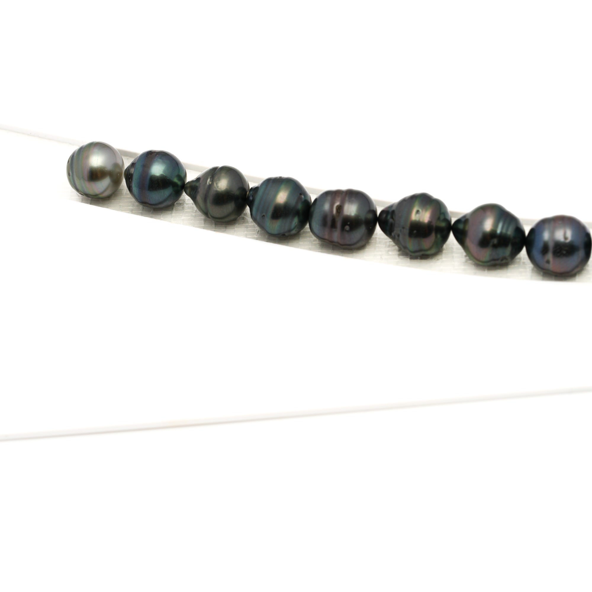 40pcs Green Mix 7-11mm - CL AAA/AA Quality Tahitian Pearl Necklace NL1758 LP1