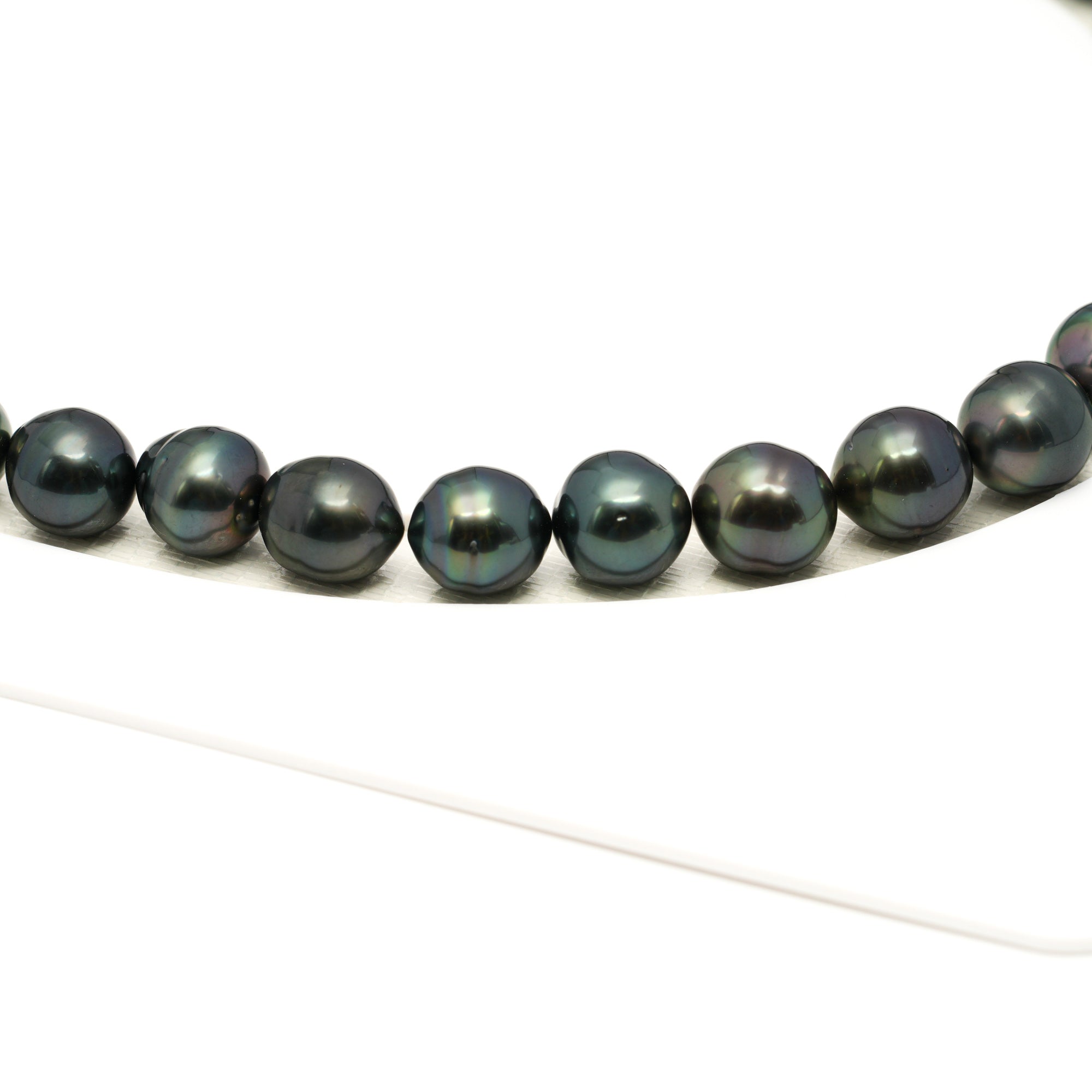 41pcs Dark Green Mix 9-11mm - CL/SB AAA/AA Quality Tahitian Pearl Necklace NL1763 LP1