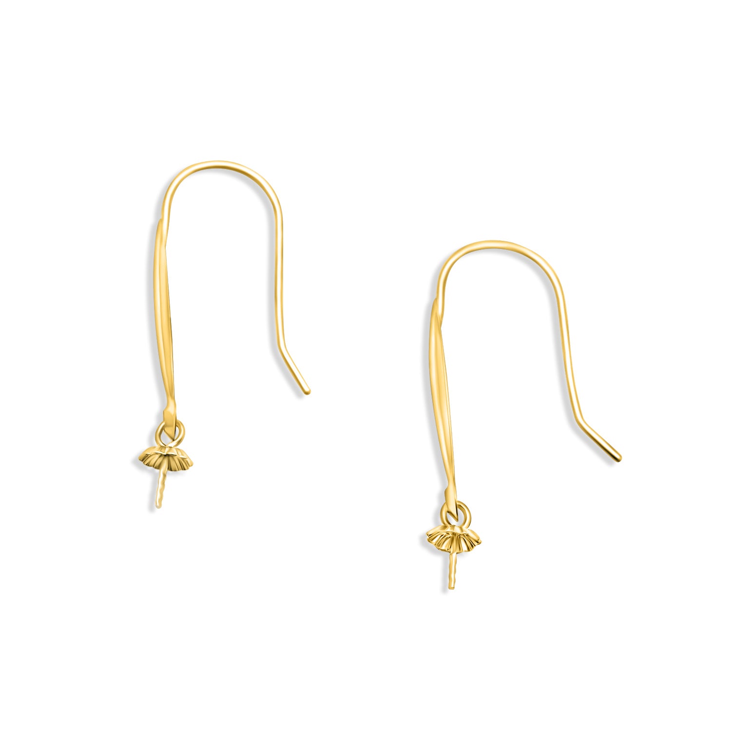 Earring Dangle Clasp 18K Gold for Pearl 18K02