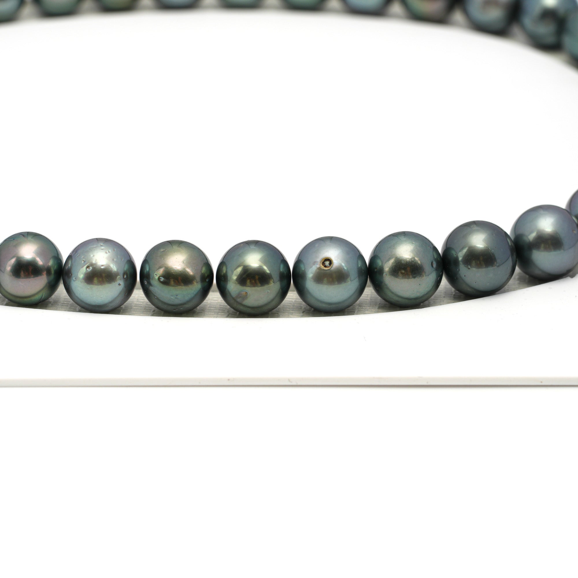40pcs Blue Green 9-12mm - RSR AA Quality Tahitian Pearl Necklace NL1661 OR12
