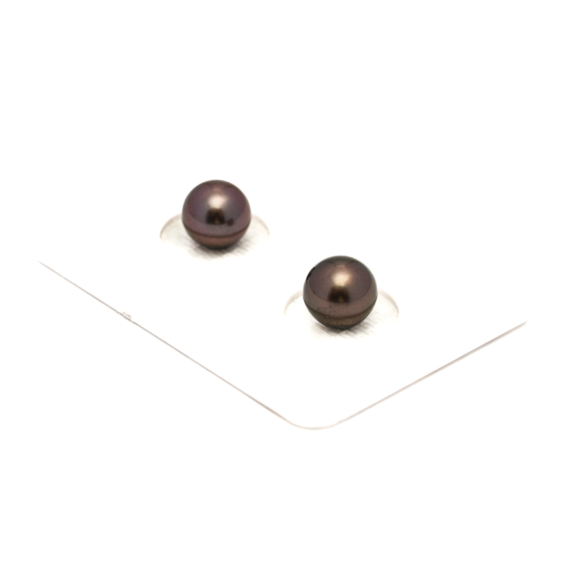 2pcs Cherry Green 7.8mm - RSR AAA/AA Quality Tahitian Pearl Pair ER1777 NG19