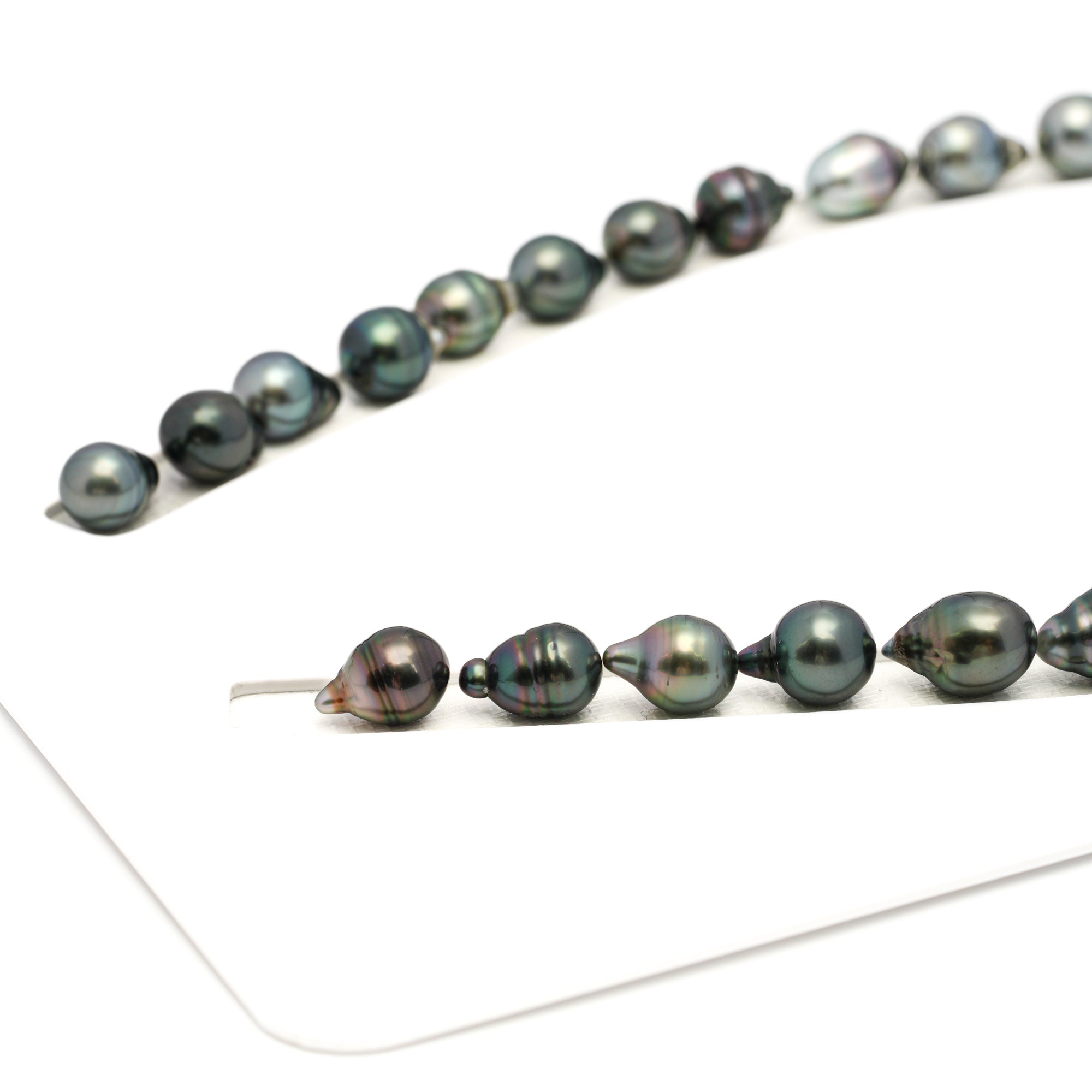 31pcs Green Mix 8-11mm - CL/SB AAA/AA Quality Tahitian Pearl Necklace NL1706 TH5