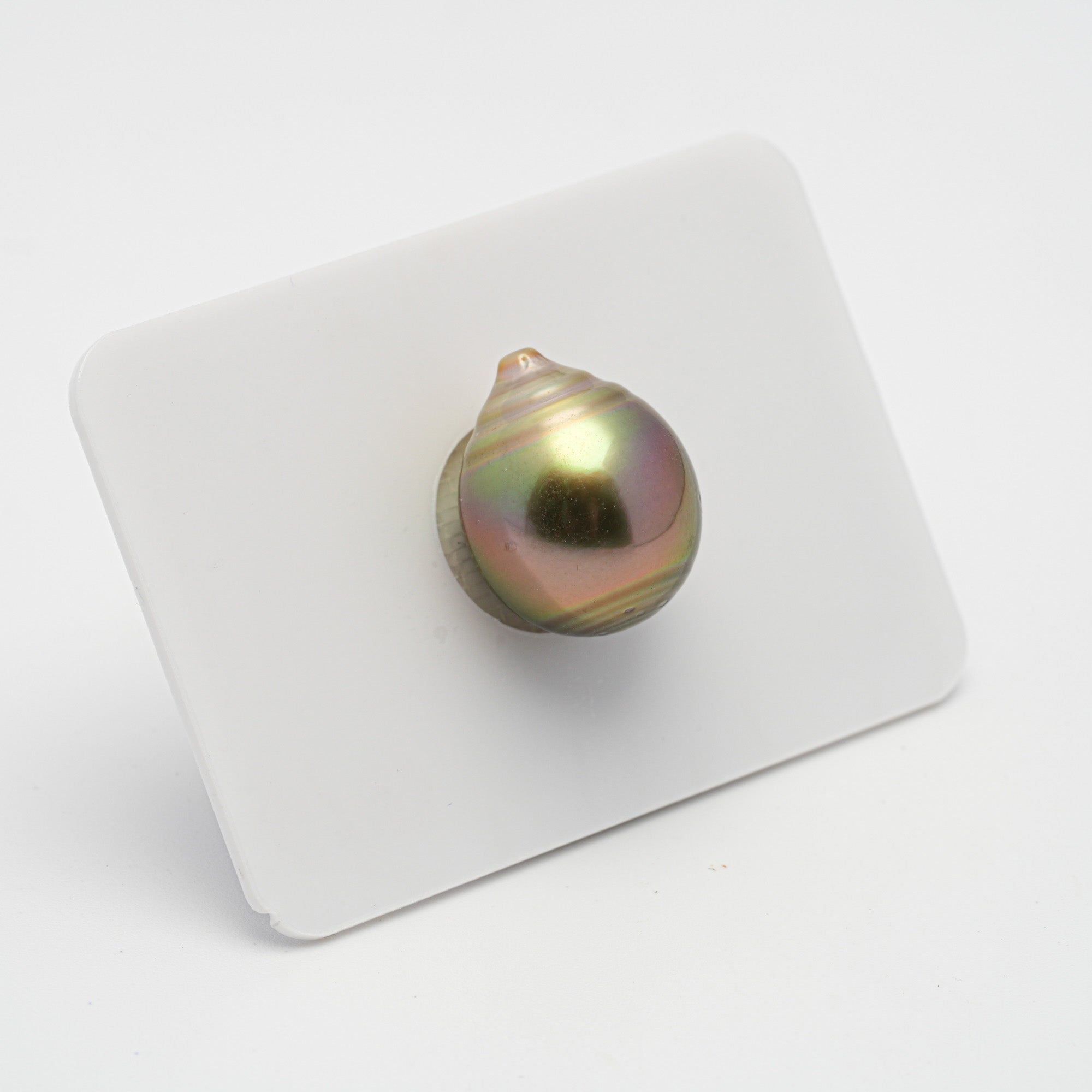 1pcs "Top Luster" Green Cherry 12.9mm - SB AAA Quality Tahitian Pearl Single LP1763