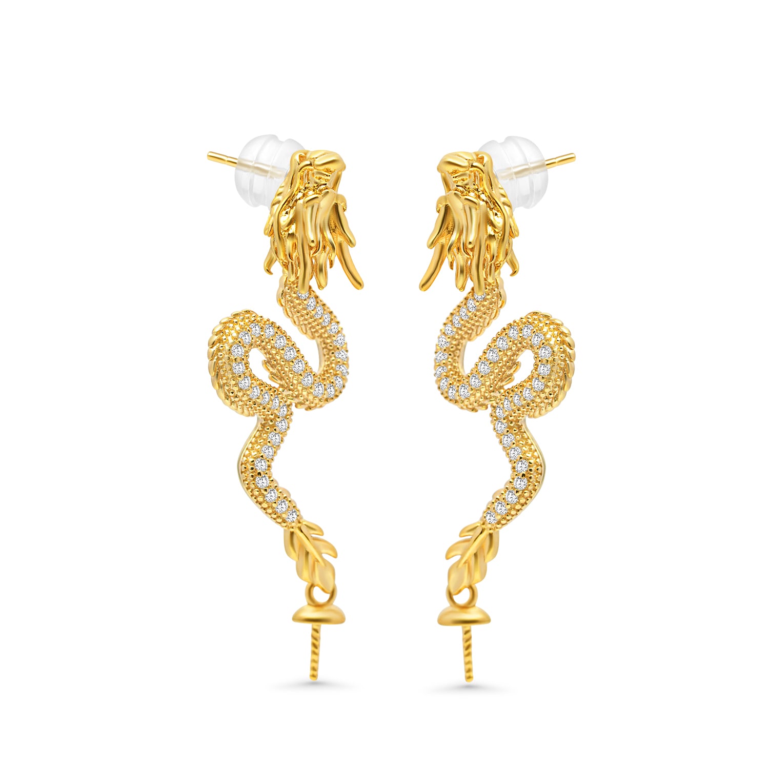 Dangle Earring Bails 925 Silver for Pearl SC304