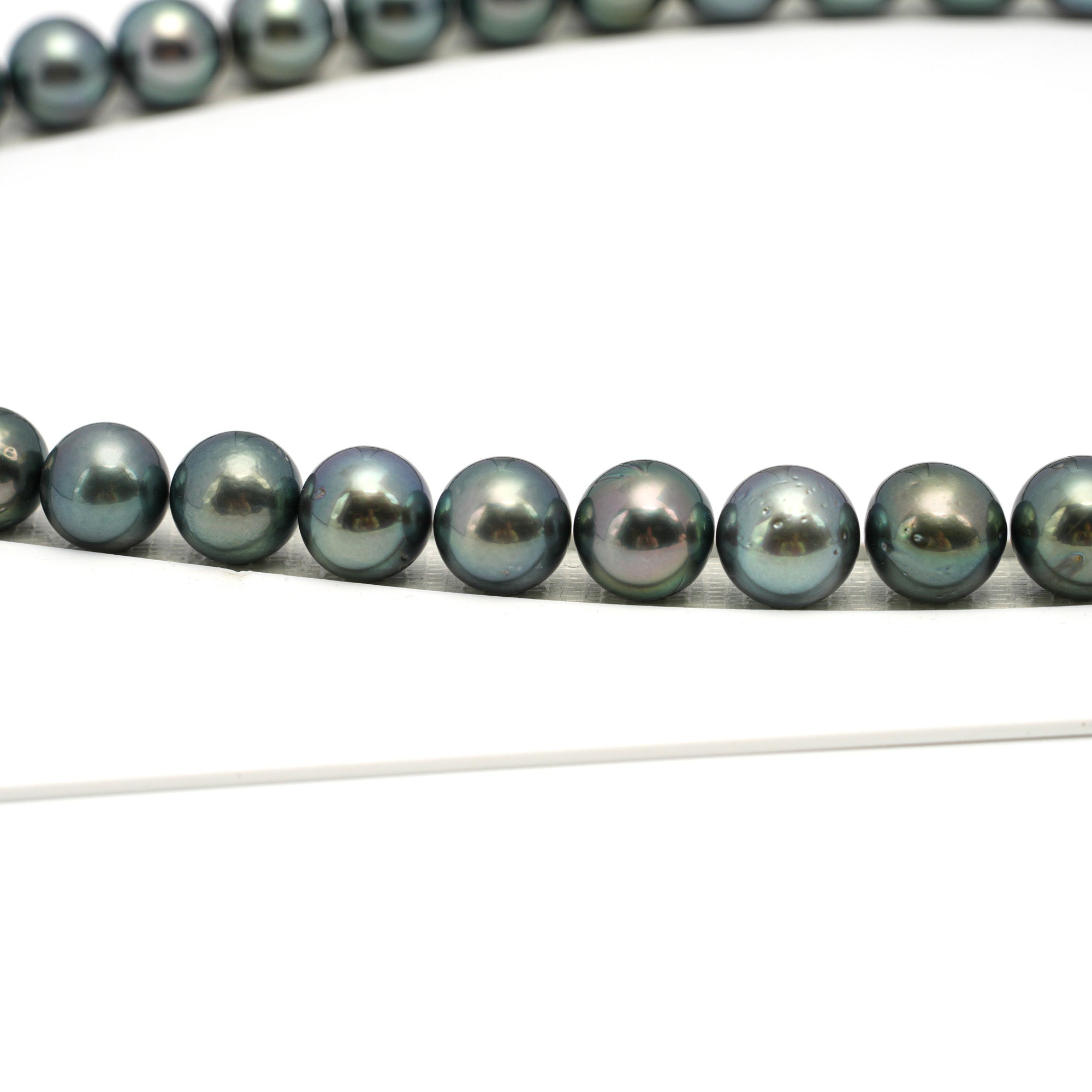 40pcs Blue Green 9-12mm - RSR AA Quality Tahitian Pearl Necklace NL1661 OR12