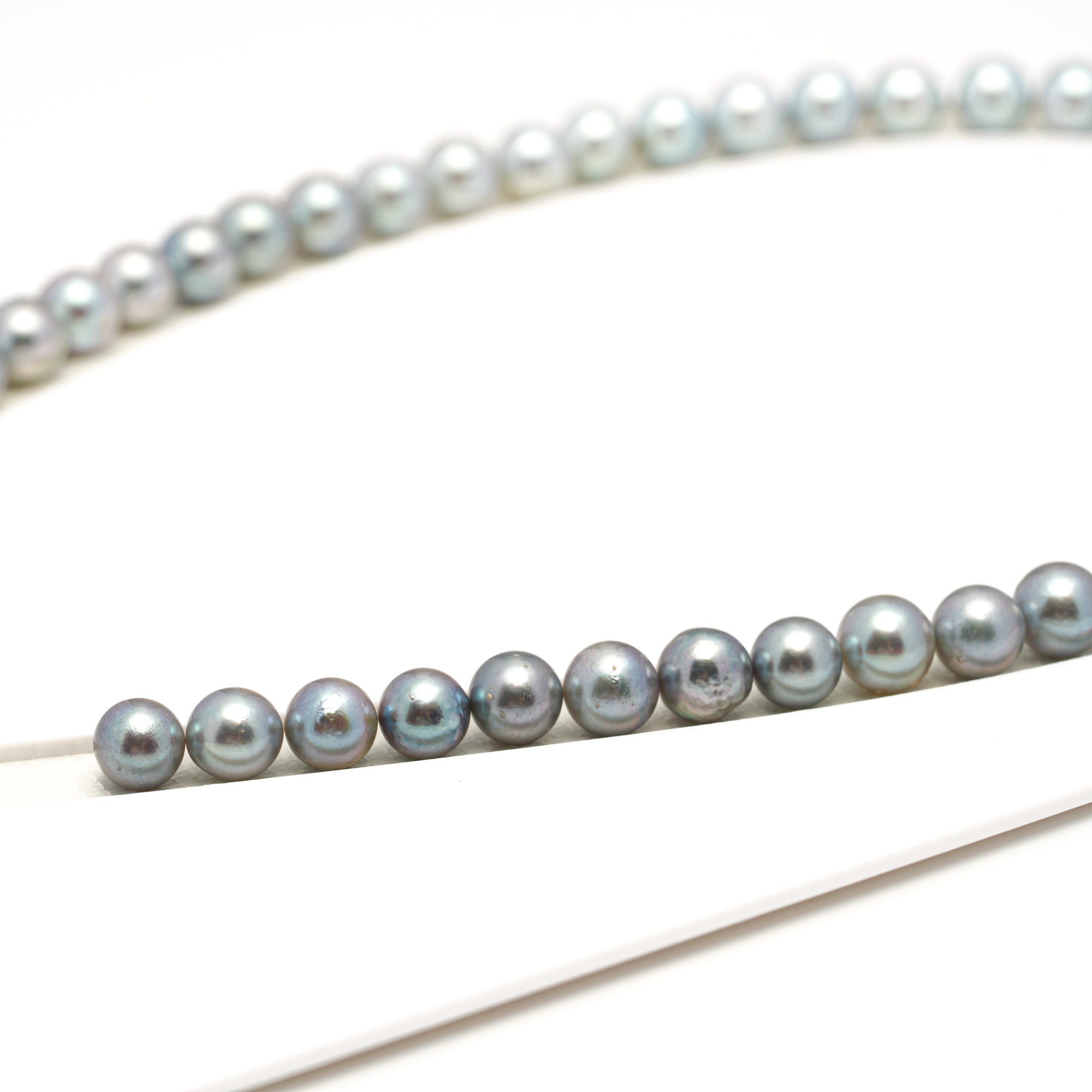 51pcs "High Luster" Silver Mix 7mm - SR/NR AA Quality AKOYA Pearl Necklace AKNL1744