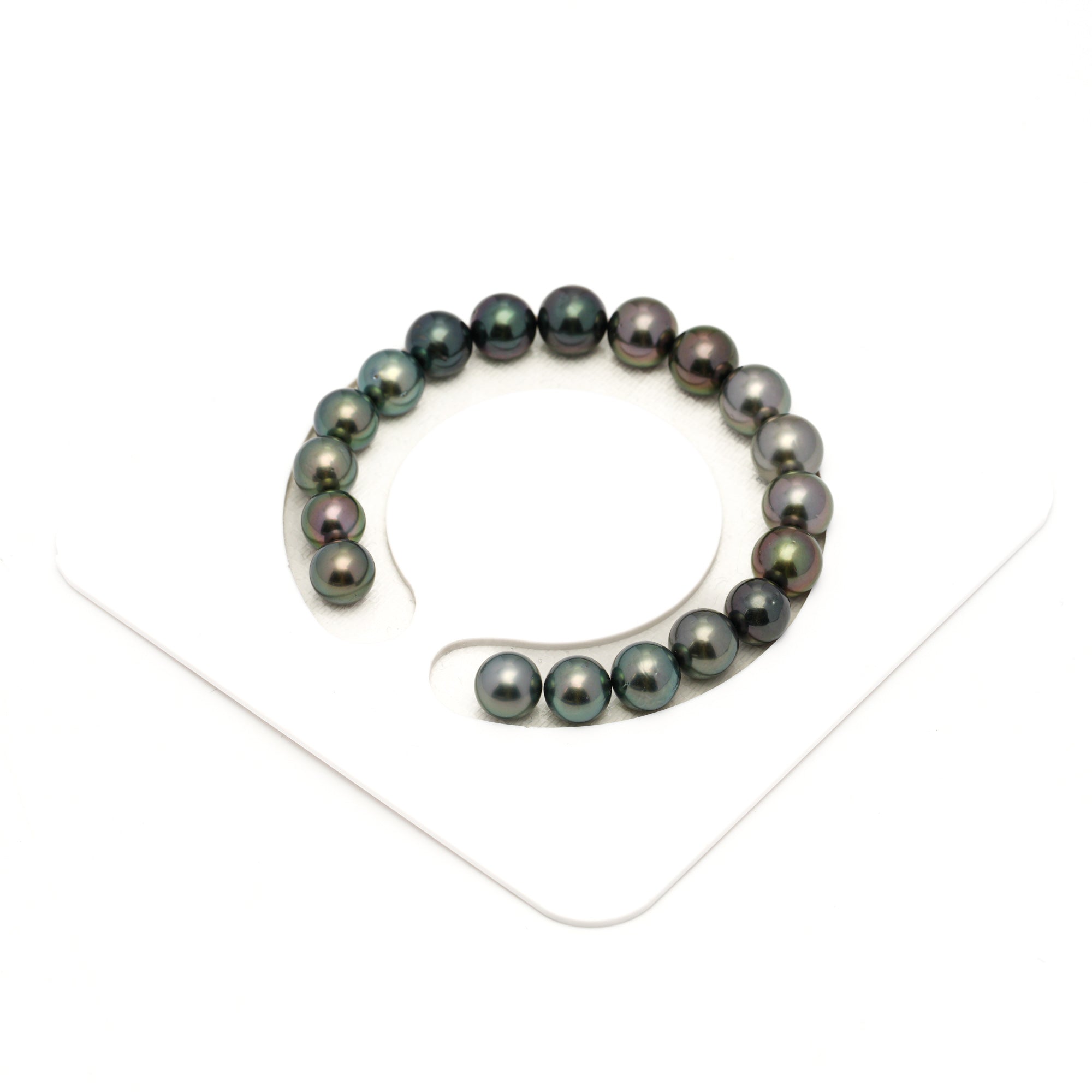 19pcs Green Mix 8-9mm - RSR AAA/AA Quality Tahitian Pearl Bracelet BR2429