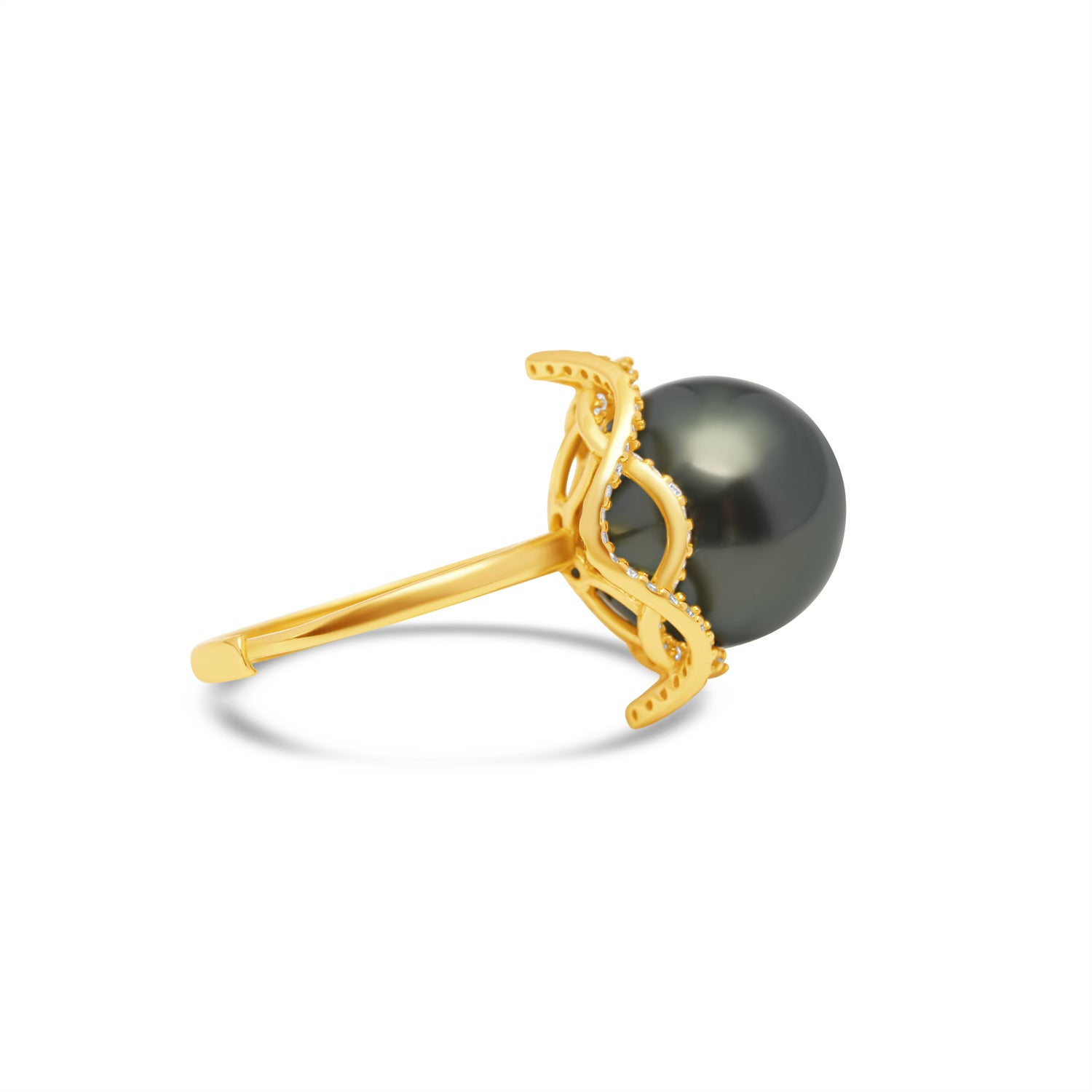 925 Sterling Silver Tahitian Pearl Ring SHM1406 OR11