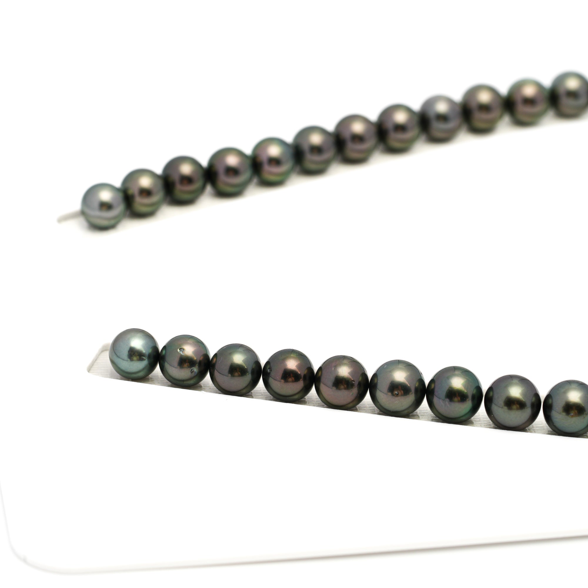49pcs Green Mix 7-9mm - RSR AAA/AA Quality Tahitian Pearl Necklace NL1697 OR13