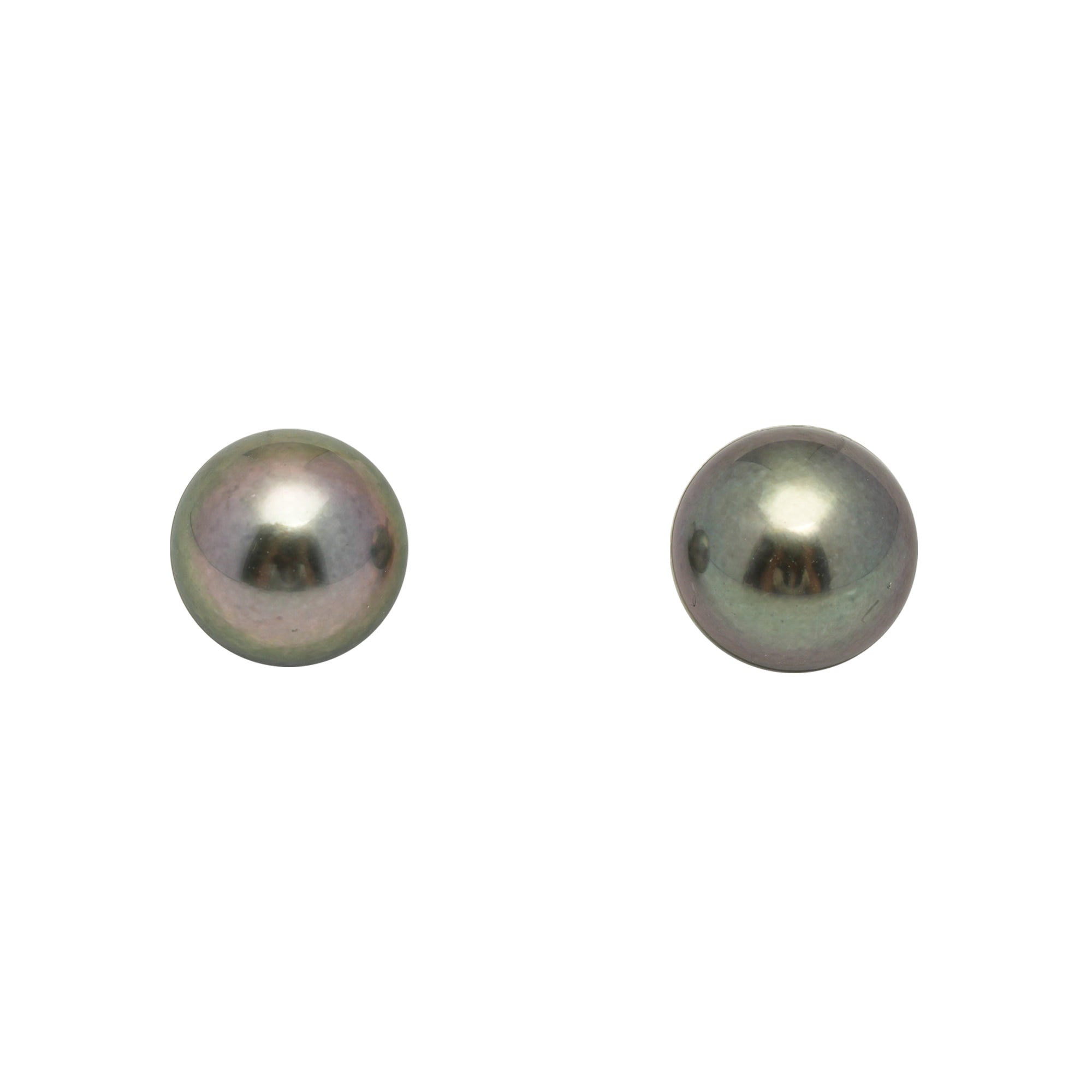 2pcs "High Luster" Multicolor 9.8-10.1mm - RSR AAA Quality Tahitian Pearl Pair ER1854 ORX1