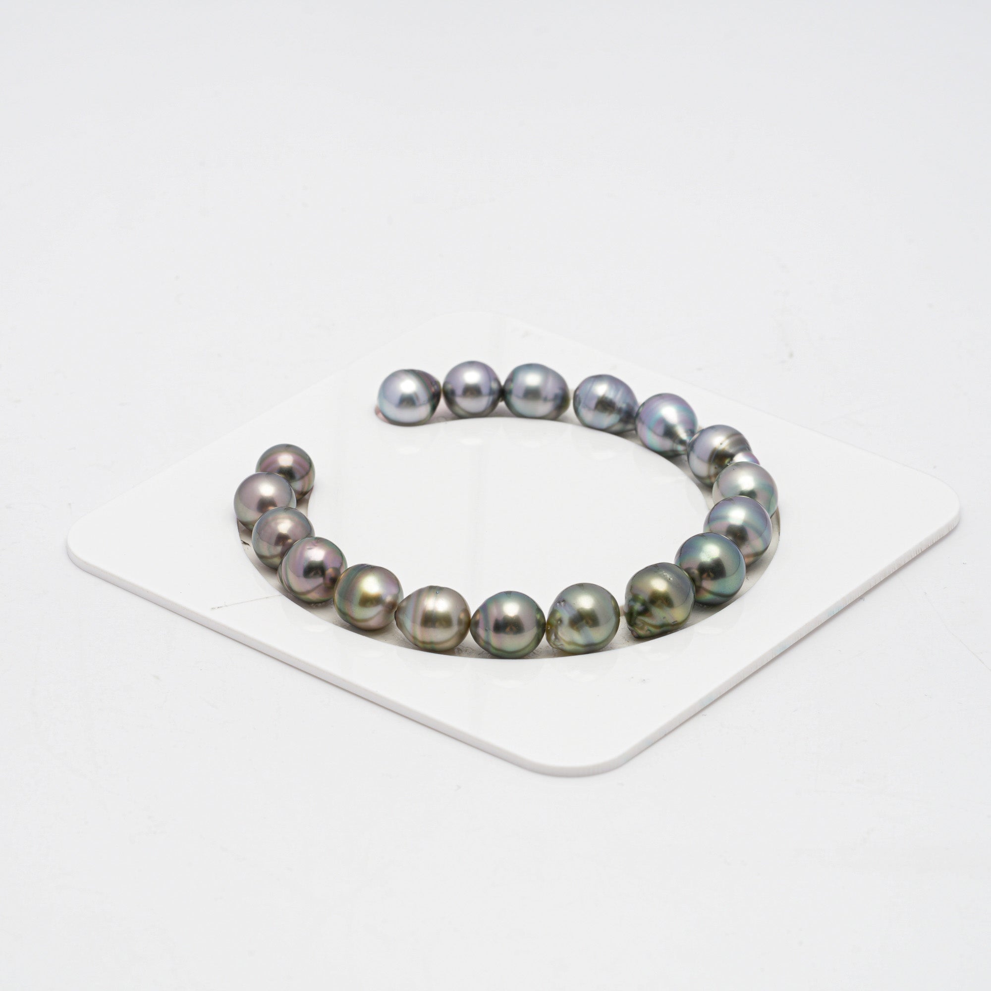 18pcs "High Luster" Multicolor 9-10mm - SB AAA/AA Quality Tahitian Pearl Bracelet BR2006 OR7