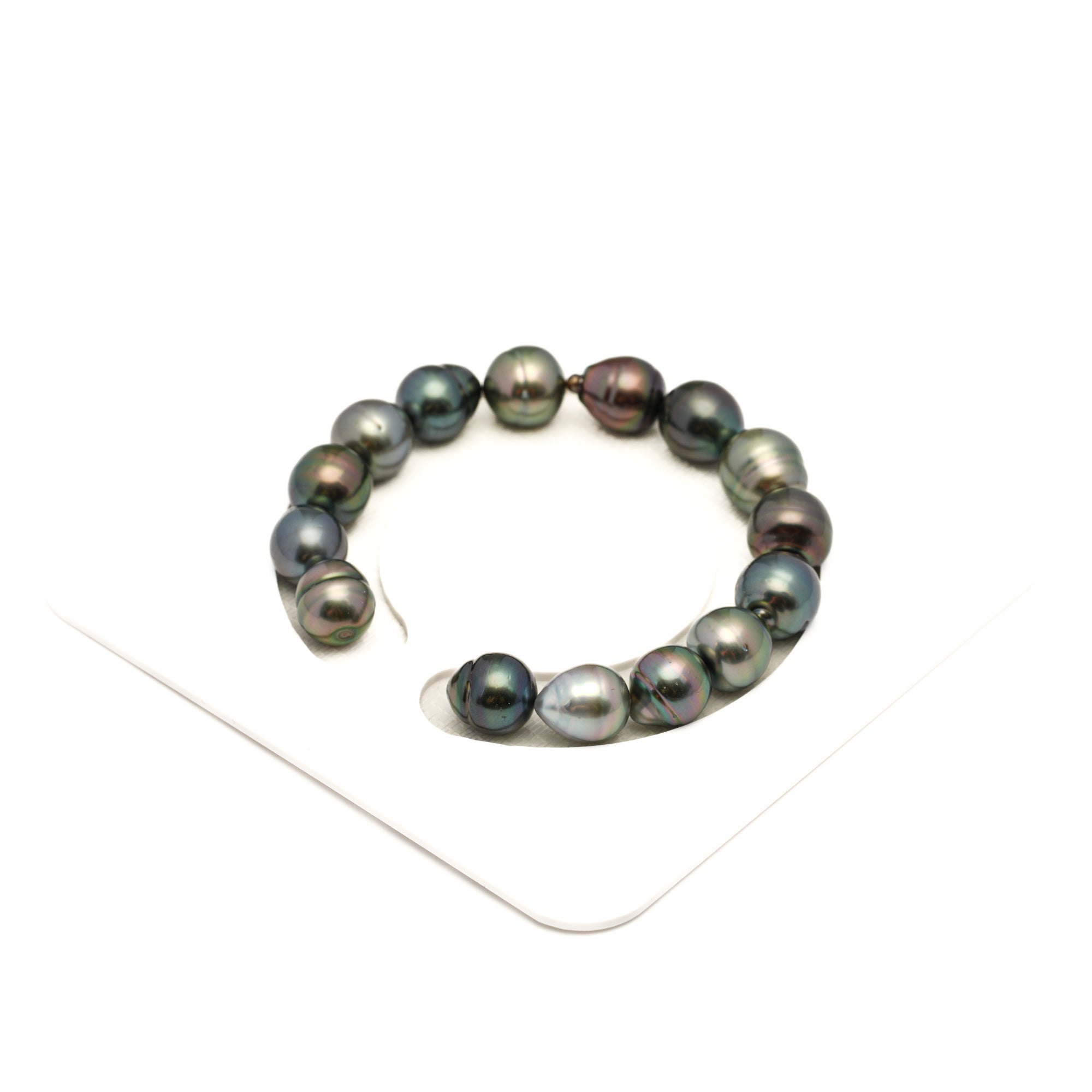 15pcs "High Luster" Multicolor 10-11mm - SB AAA Quality Tahitian Pearl Bracelet BR2489 LP2