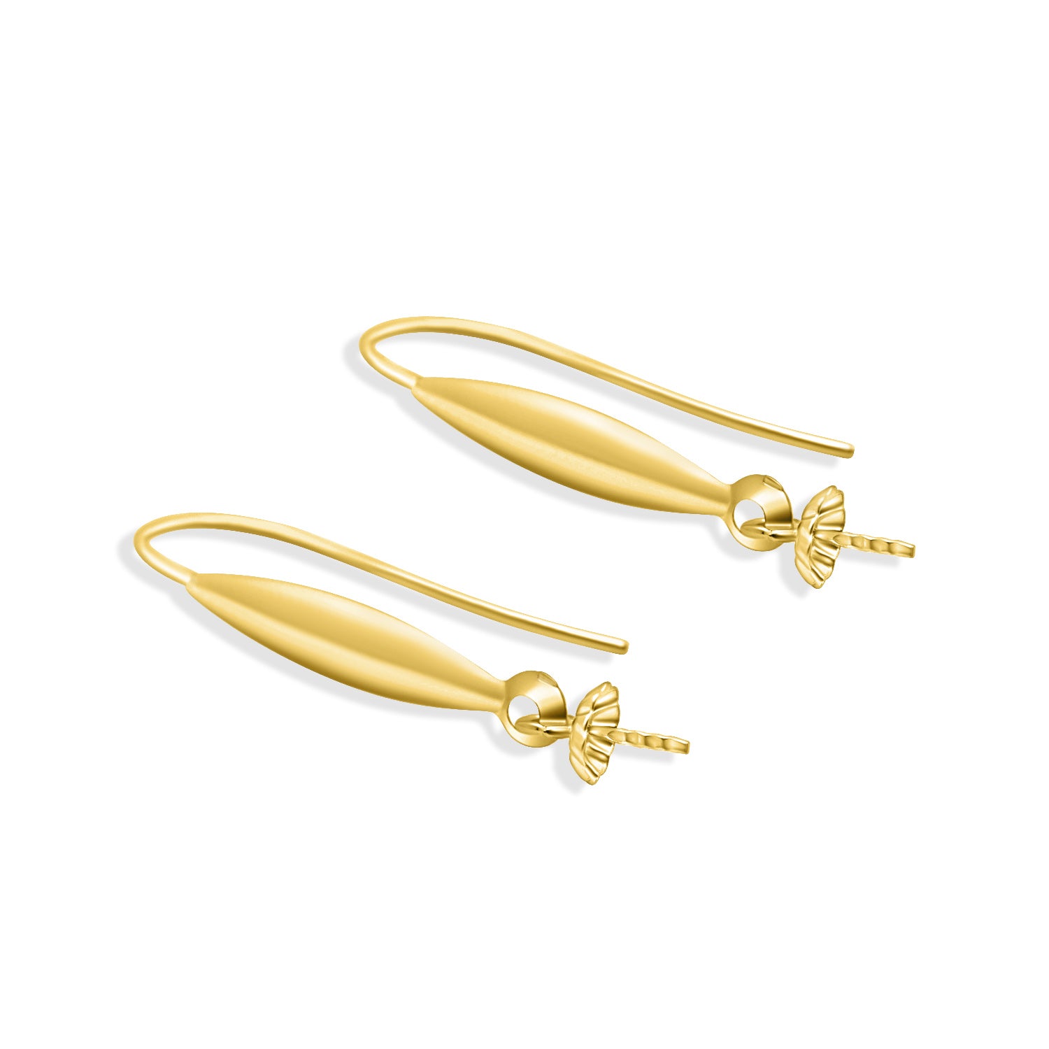 Earring Dangle Clasp 18K Gold for Pearl 18K02