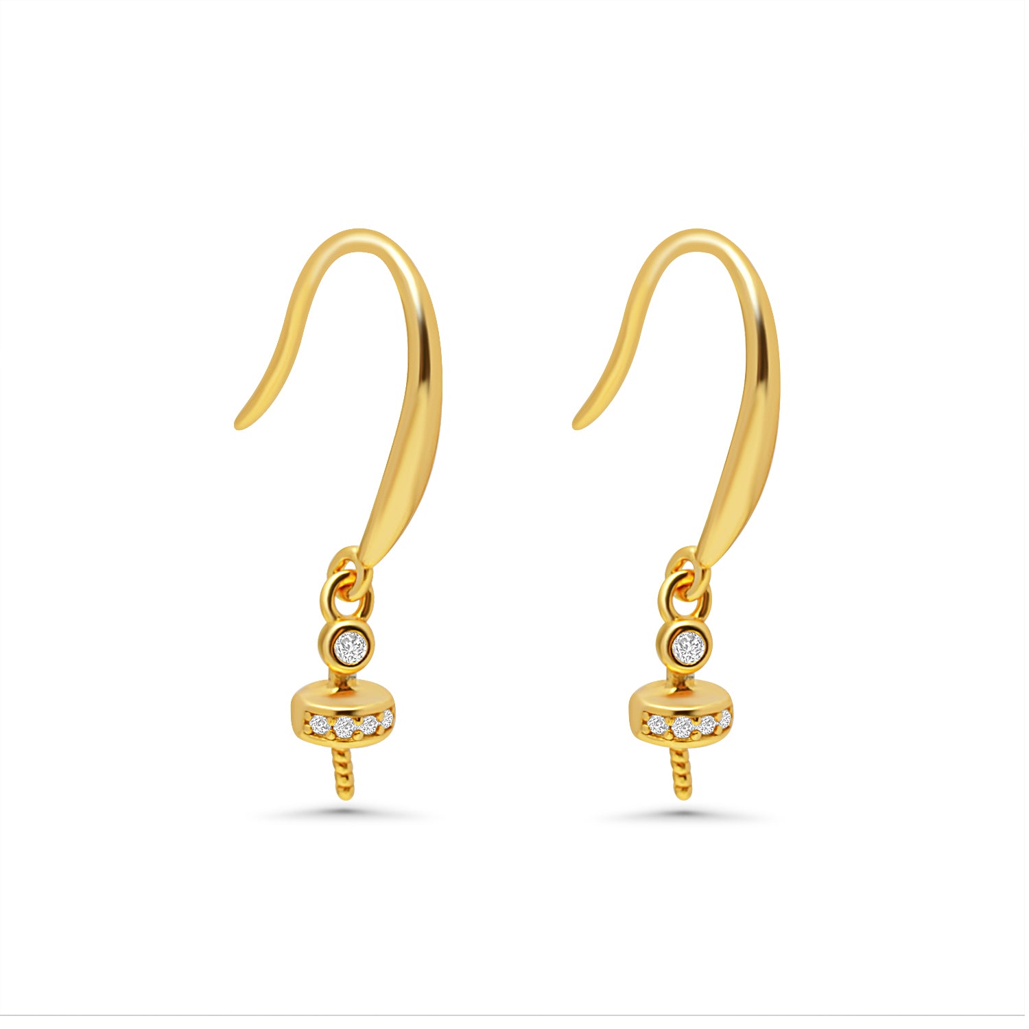 Dangle Earring Bails 925 Silver for Pearl SC414