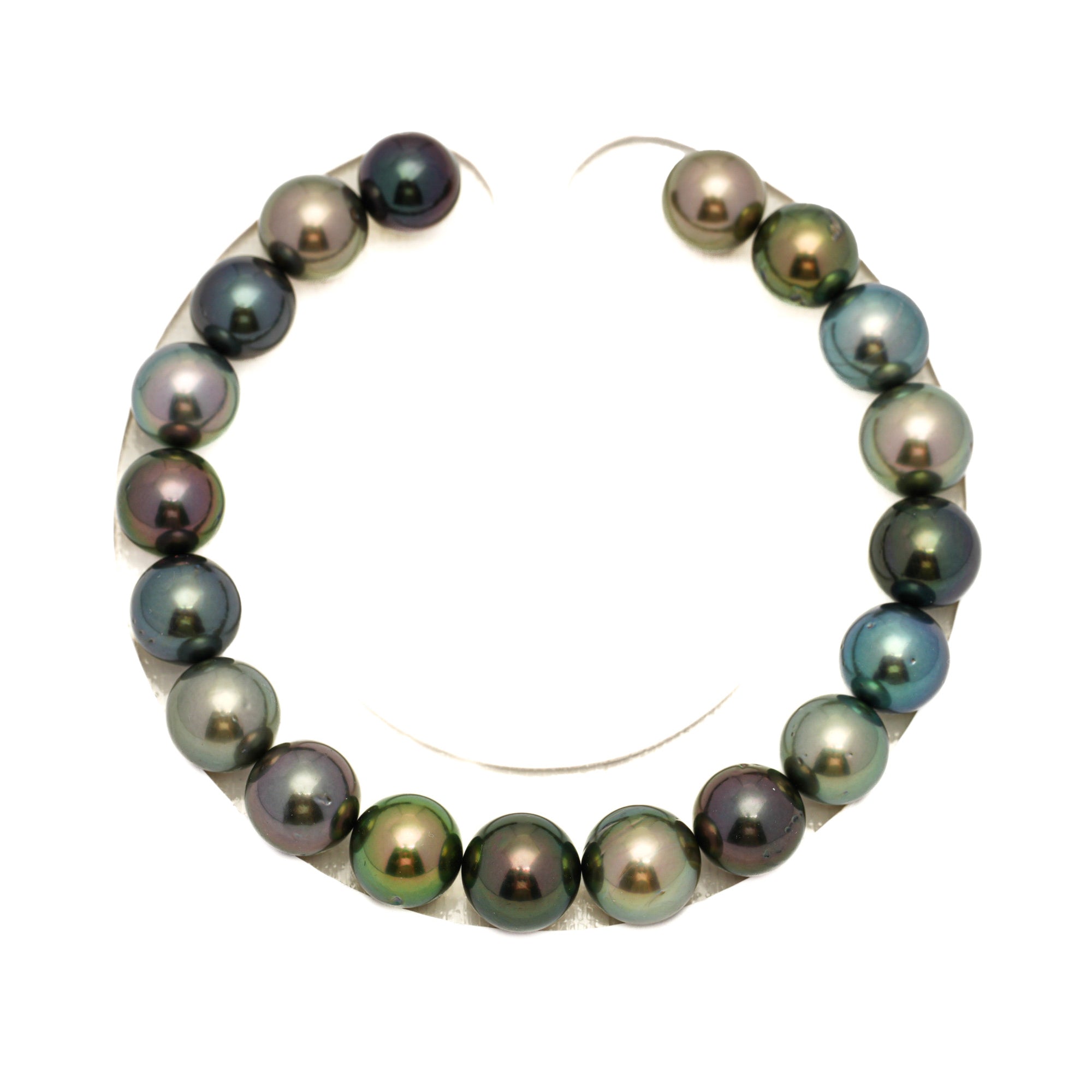 19pcs "High Luster" Multicolor 8-9mm - RSR AA Quality Tahitian Pearl Bracelet BR2346 OR13