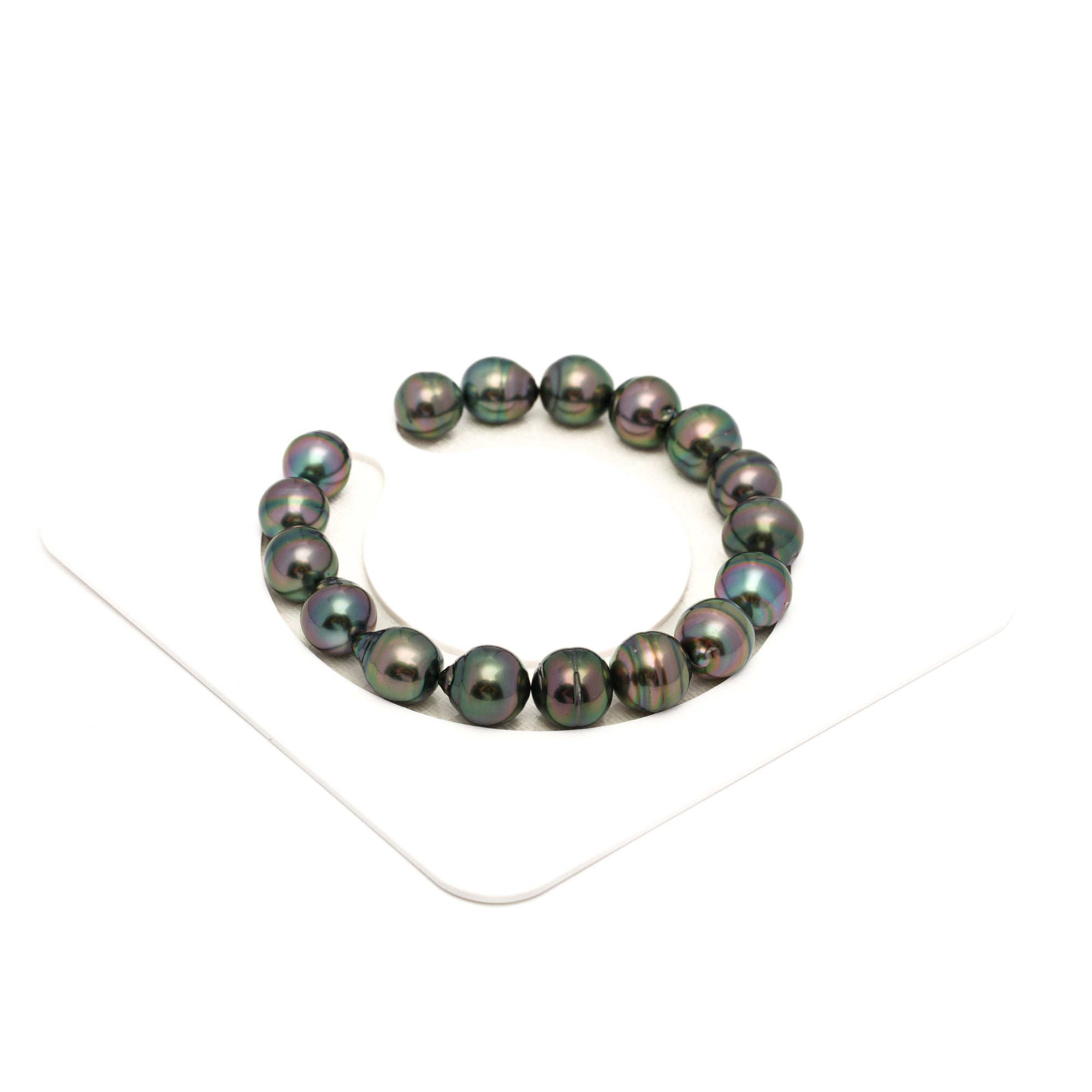 17pcs Green 9-11mm - CL/SB AAA/AA Quality Tahitian Pearl Bracelet BR2362 TH5